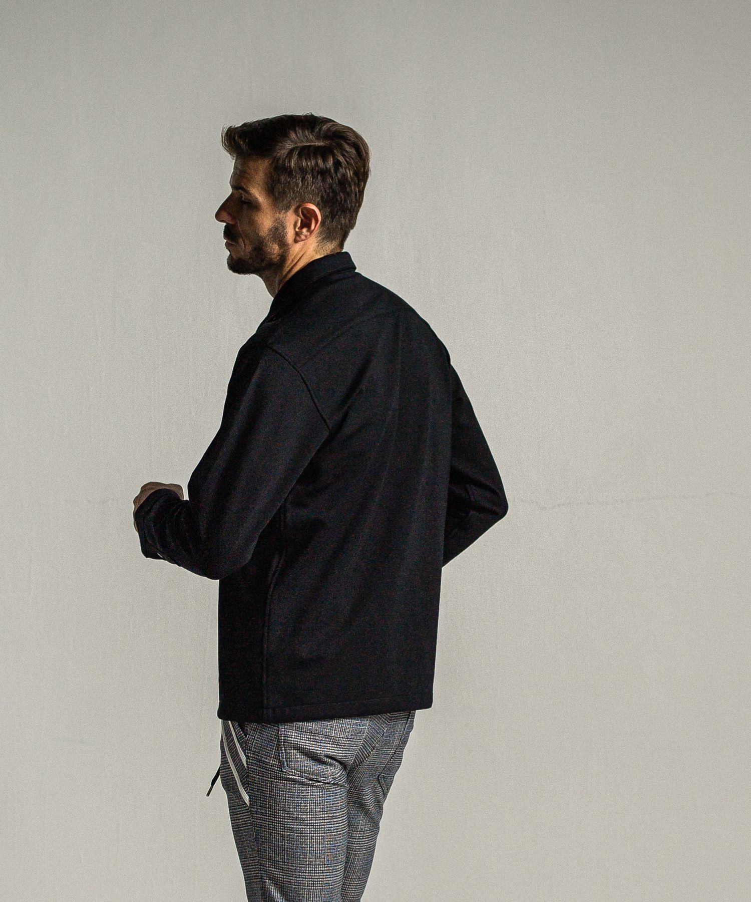 PULLOVER JERSEY SHIRT / RC34-SH-002 / 裏起毛ハーフジップシャツ / ブラック