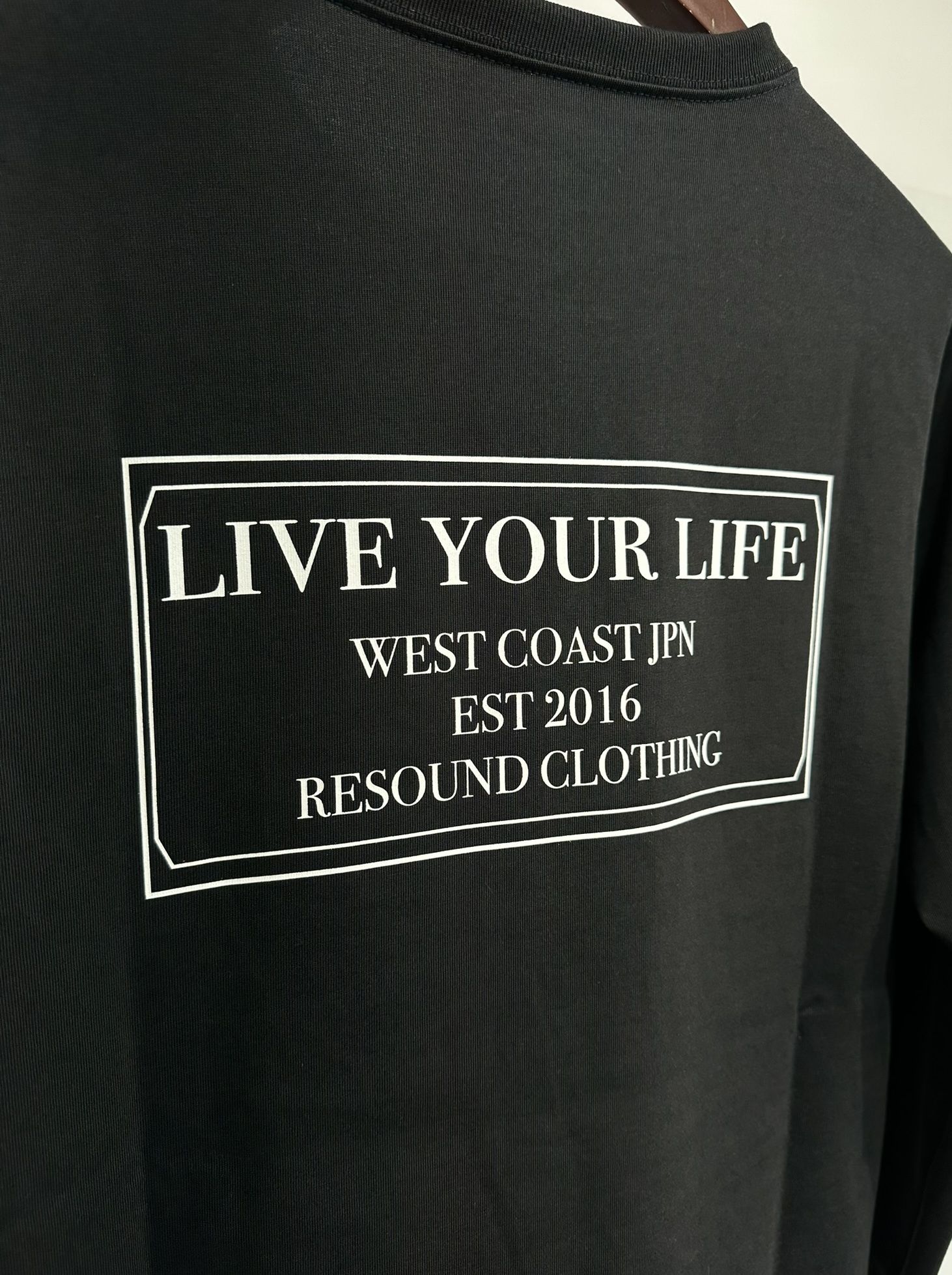 CREW LONG SLEEVE TEE / RC33-T-002 / バックプリント長袖Tシャツ / ブラック