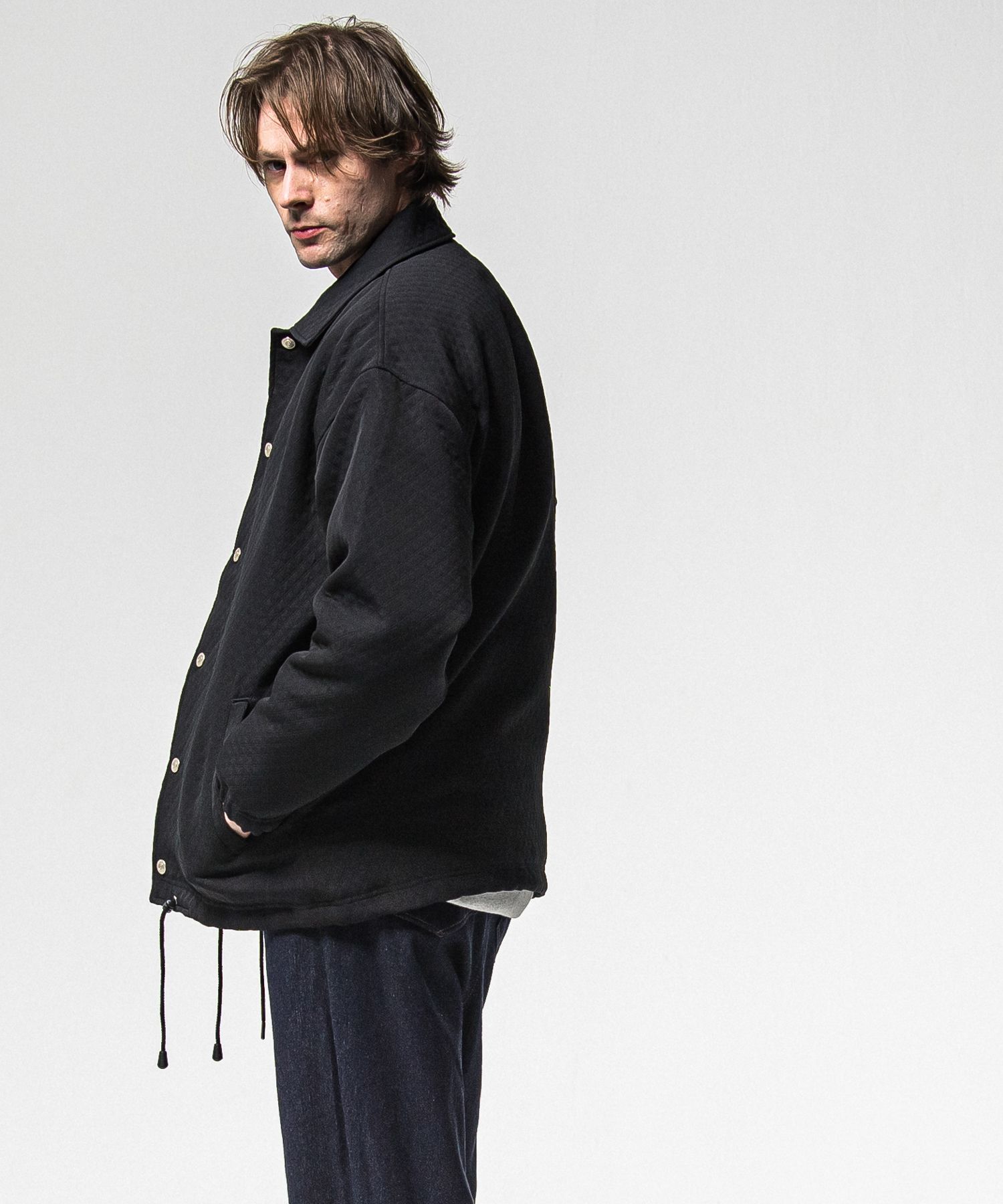 FUR COACH JK / RC38-JK-005 / キルティングファーコーチジャケット / ブラック (11月中旬入荷予定)