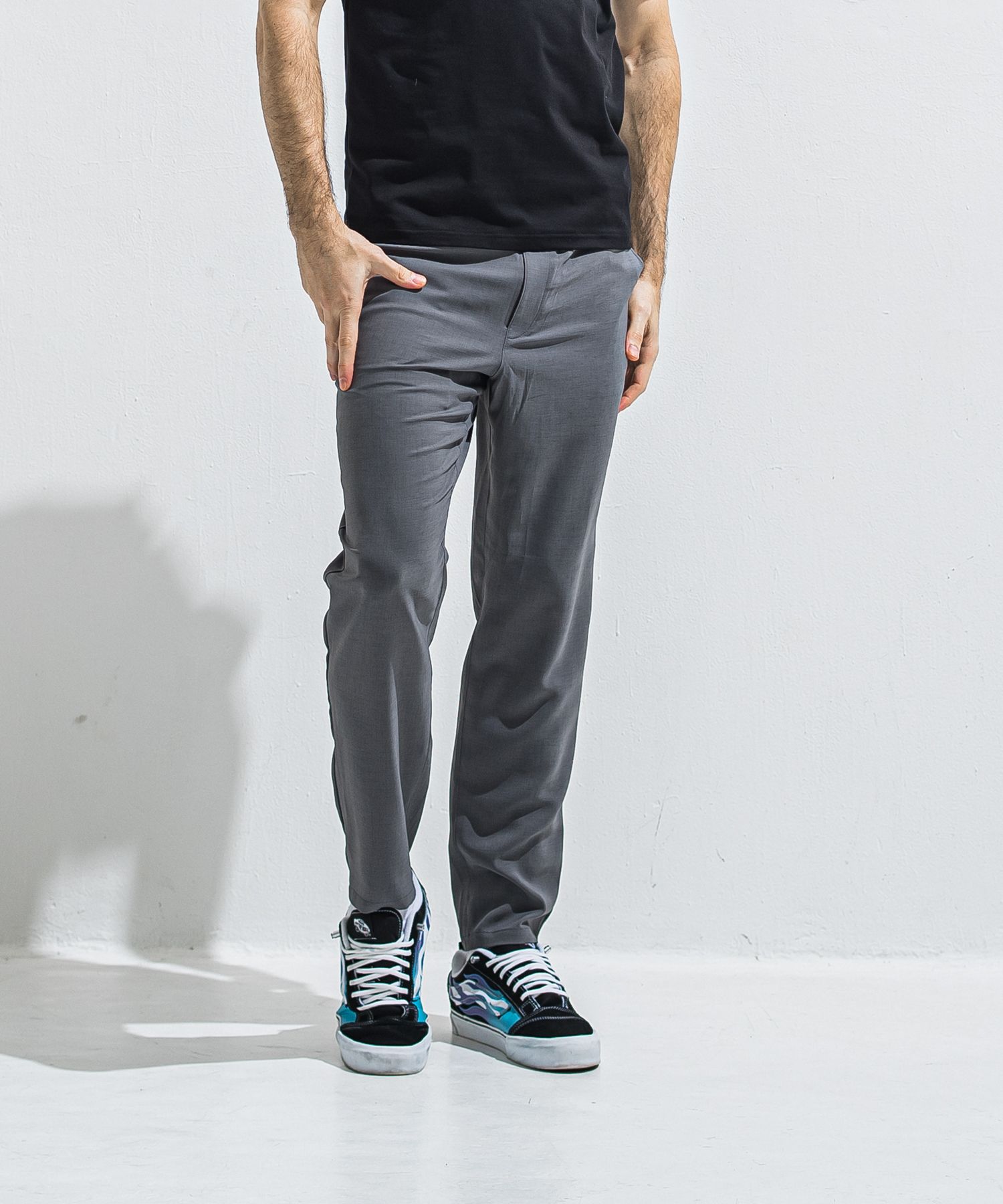 PAT WIDE EASY PANTS / RC40-ST-036BN / ワイドテーパードパンツ / ツイルグレー (4月中旬入荷予定)