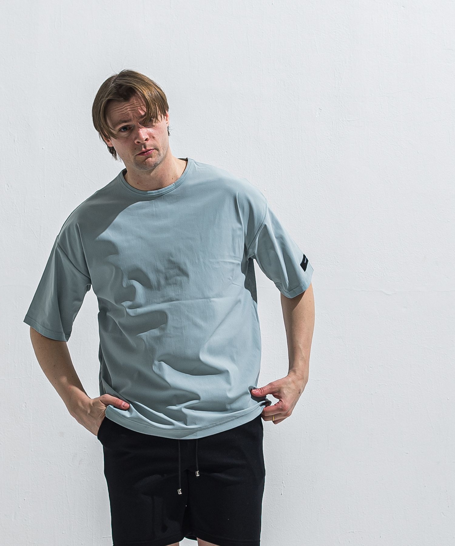 NYLON OVER T / RC40-T-003 / ナイロンビッグTシャツ / アクア (5月中旬入荷予定)