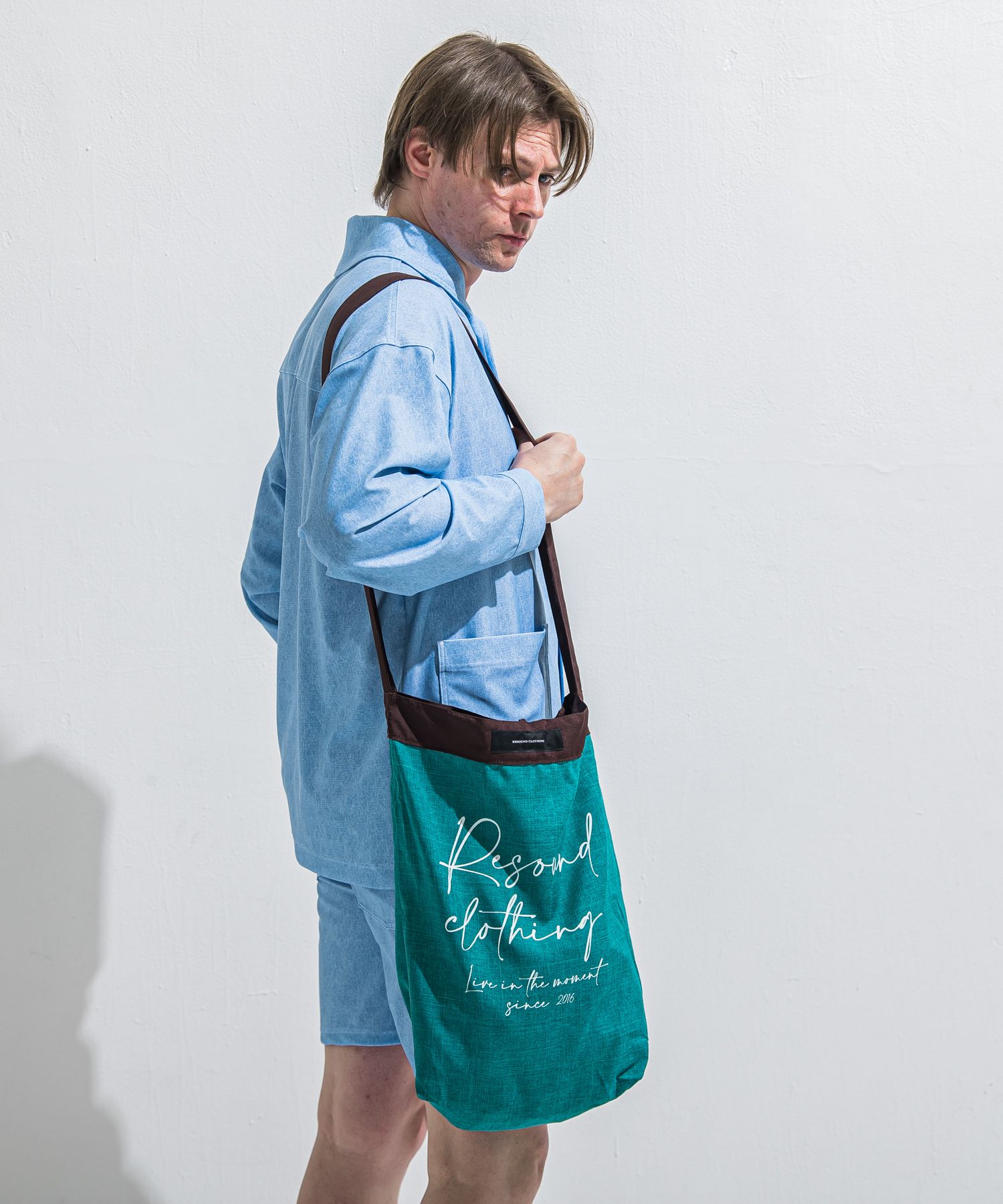 「Lagu×RESOUND」 BLANKET & ECOBAG / RL-BLBAG-1 / ブランケット&ショルダーエコバッグ / ターコイズ