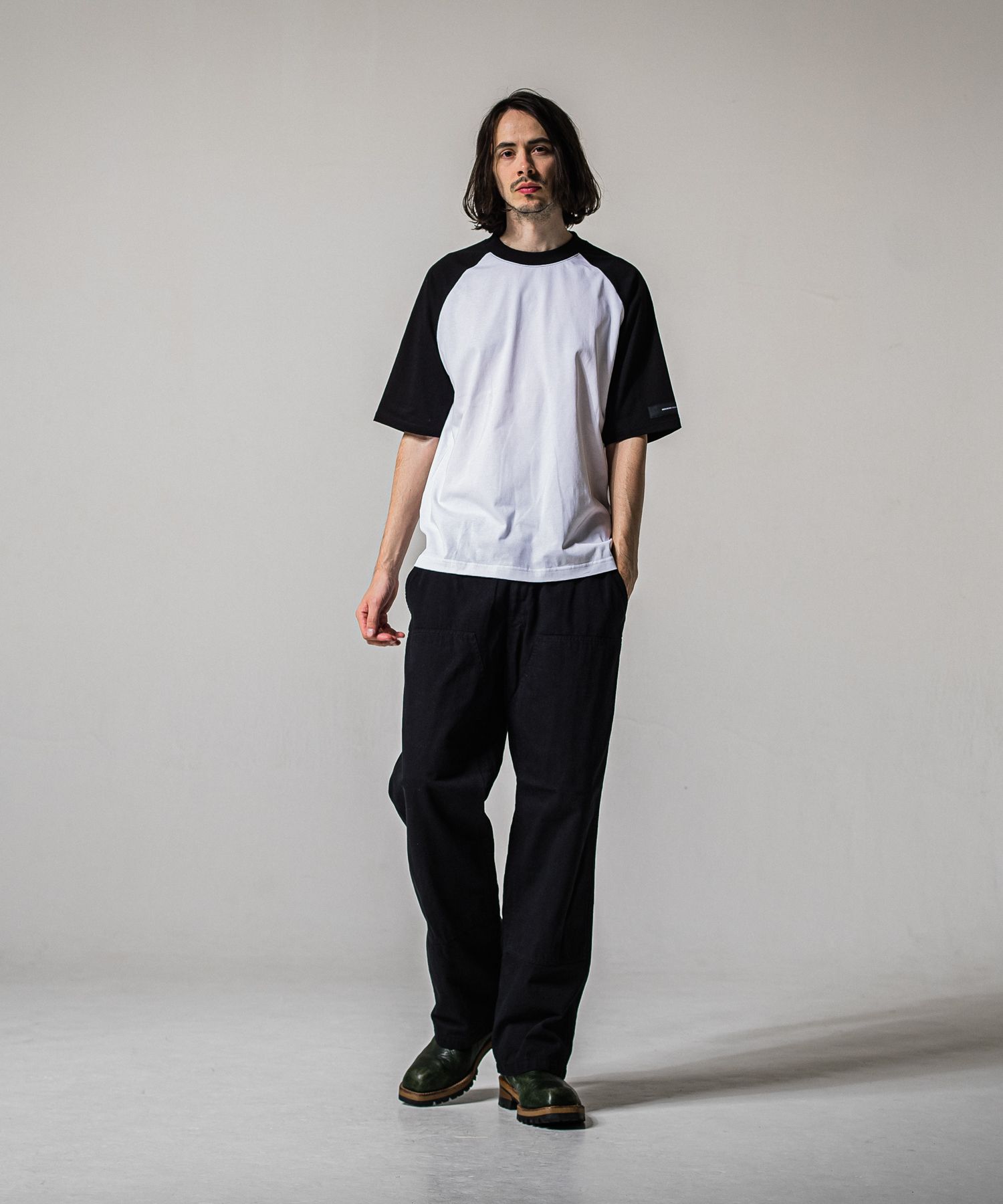 DOUBLE KNEE PT / RC39-ST-041 / ダブルニーワイドデニムパンツ / ブラック (2月中旬入荷予定)