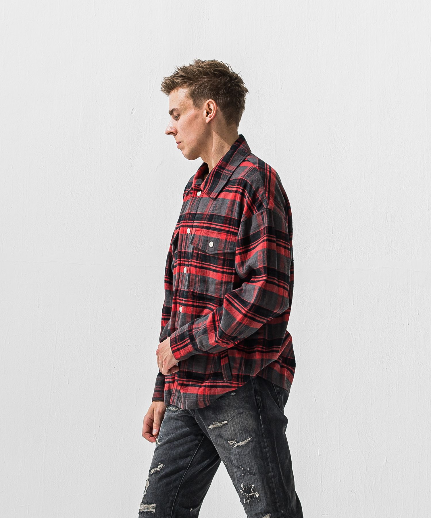 OLD SLABL CHECK JK / RC42-JK-005 / チェックCPOジャケット / レッド (12月下旬入荷予定)