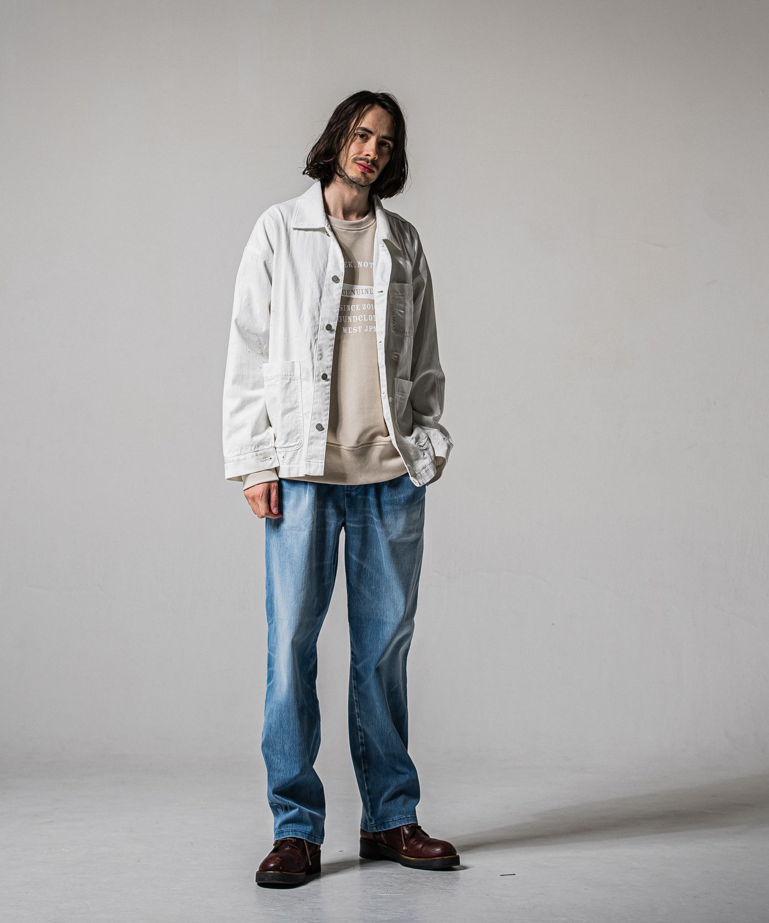 DENIM JERSEY WIDE PT / RC39-ST-016WTD / ライトオンスデニムジャージ ワイドパンツ / ライトインディゴ (2月中旬入荷予定)