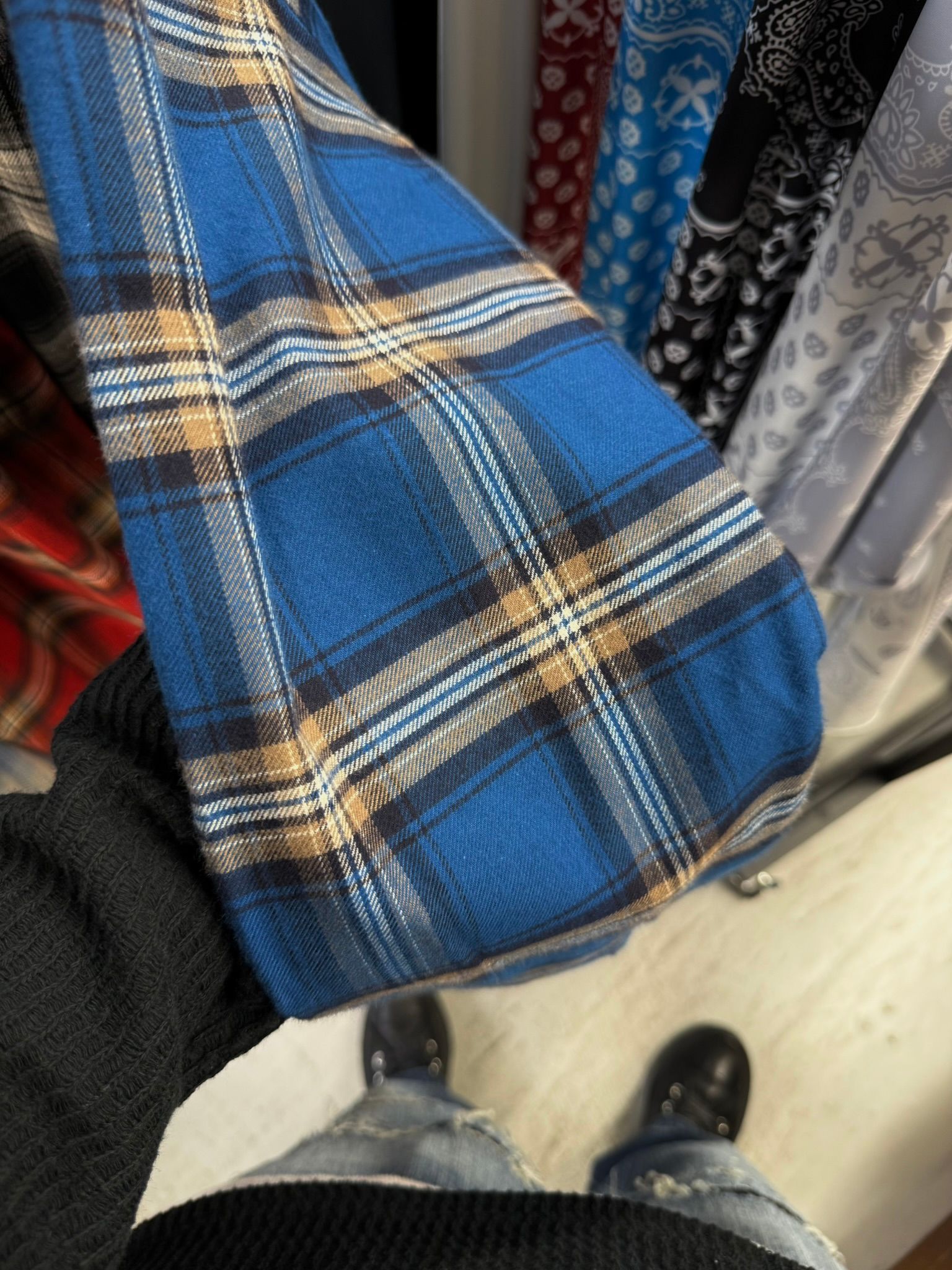 CHECK SHIRT JACKET / RC41-SH-003 / チェックシャツジャケット / ブルー (8月下旬入荷予定)