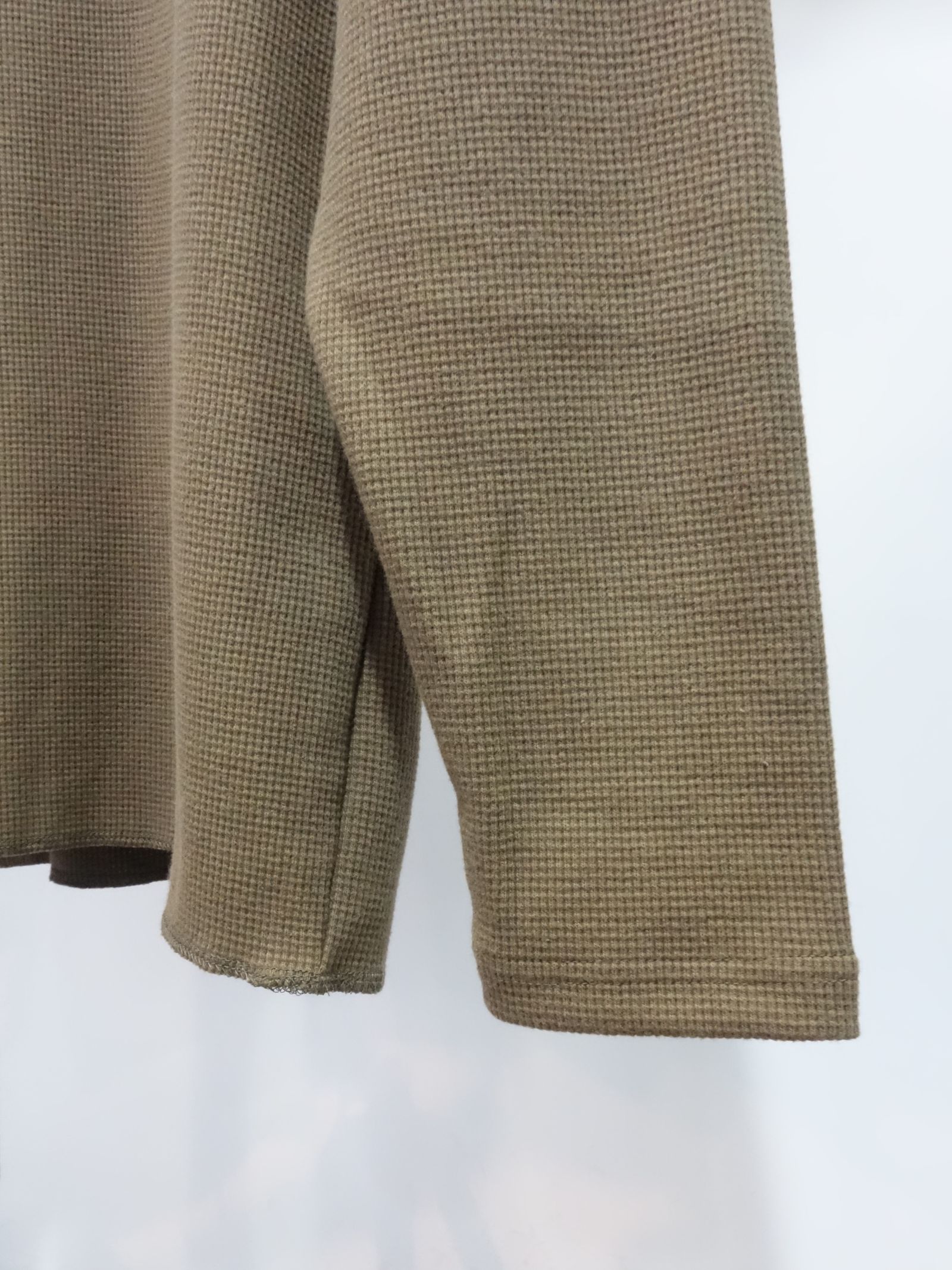 ST COTTON WAFFLE THERMAL / BASIC-CUT-001 / サーマル長袖Tシャツ / カーキ
