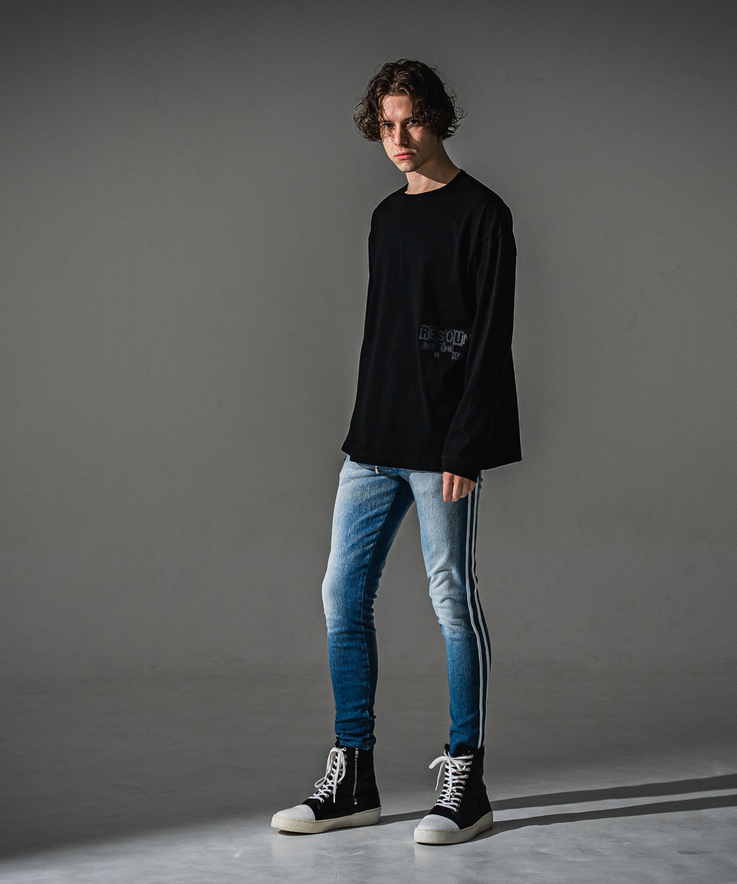 EX DENIM JERSEY BLIND LINE PT / RC41-ST-008D / デニムジャージラインパンツ / ライトインディゴ (9月上旬入荷予定)