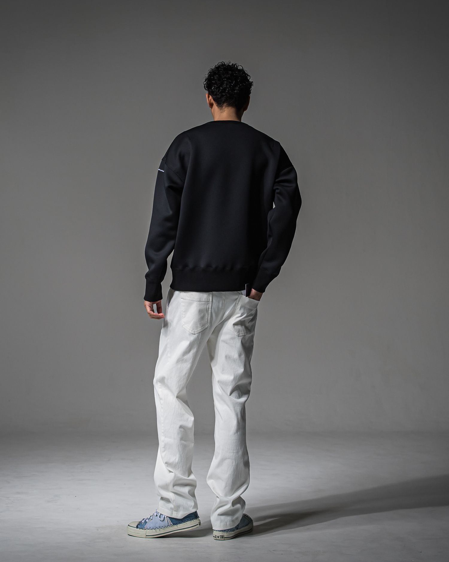 HD DROP TRAINER / RC37-C-004 / ダンボールニット 無地トレーナー / ブラック (9月中旬入荷予定)
