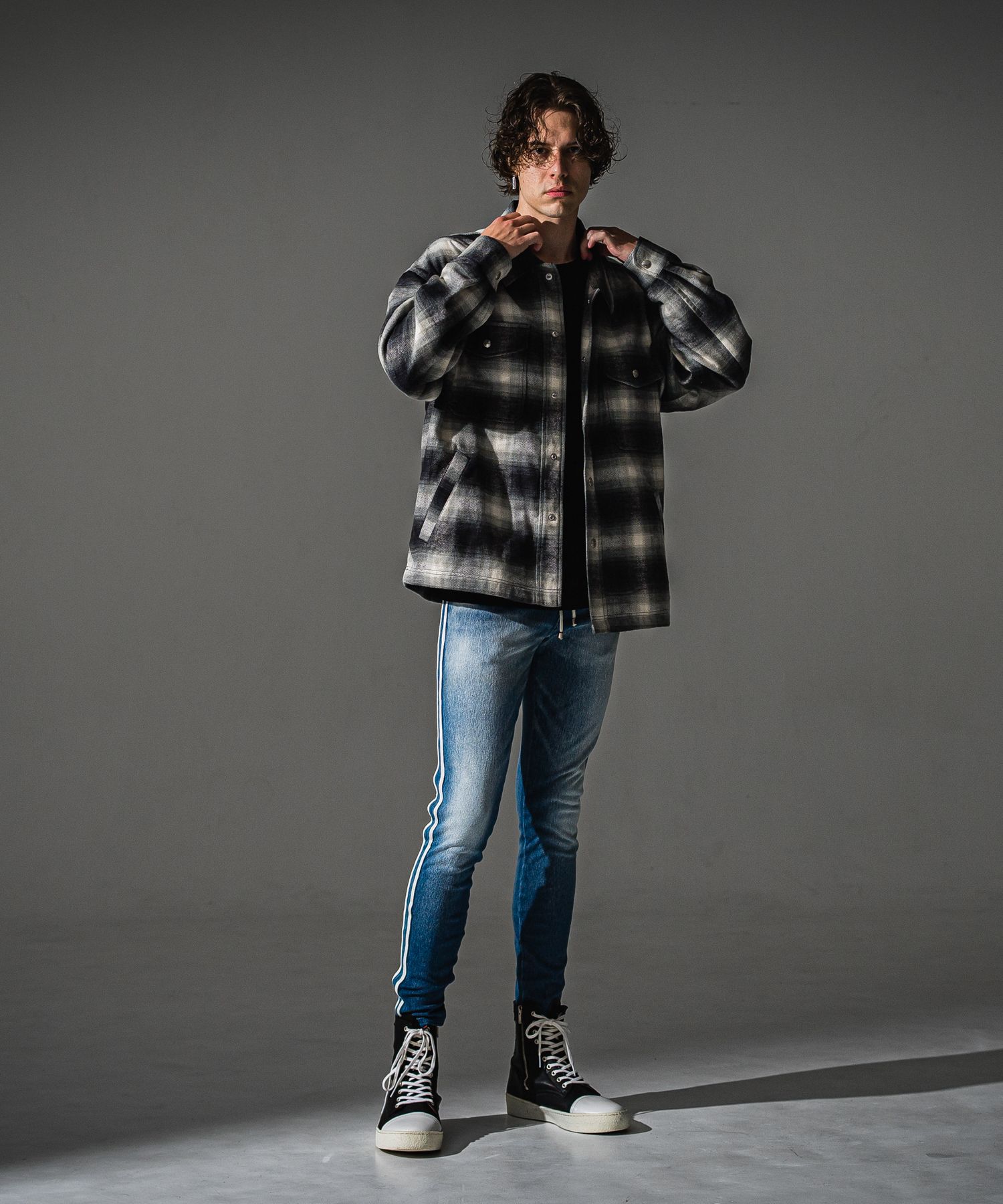 EX DENIM JERSEY BLIND LINE PT / RC41-ST-008D / デニムジャージラインパンツ / ライトインディゴ (9月上旬入荷予定)