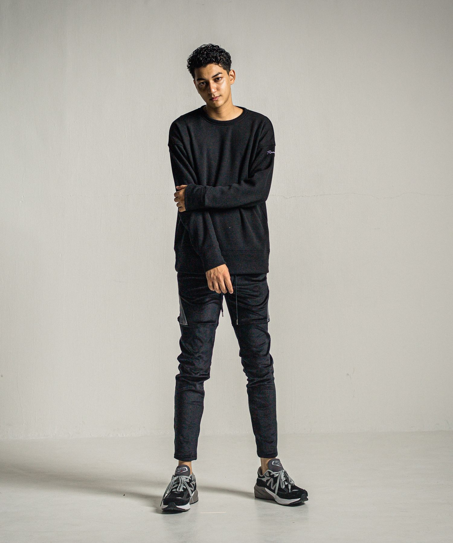VELOURS TYLER PANTS / RC34-ST-026BH / ベロアフリースラインイージーパンツ / ブラック