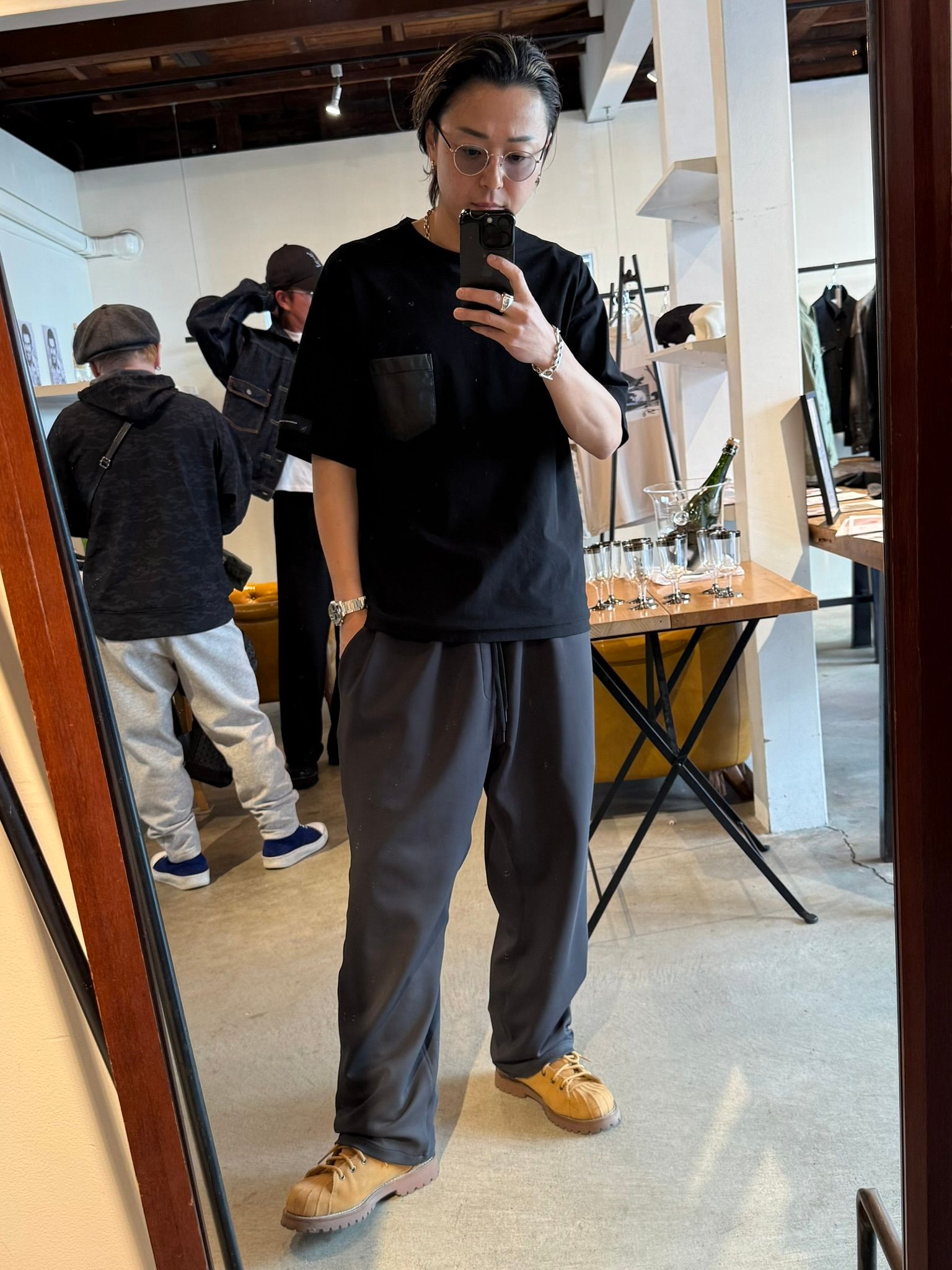 EMILIO DB WIDE PANTS / DP1-ST-003 / ダンボールジャージスーパーワイドパンツ / ブラック (3月中旬入荷予定)