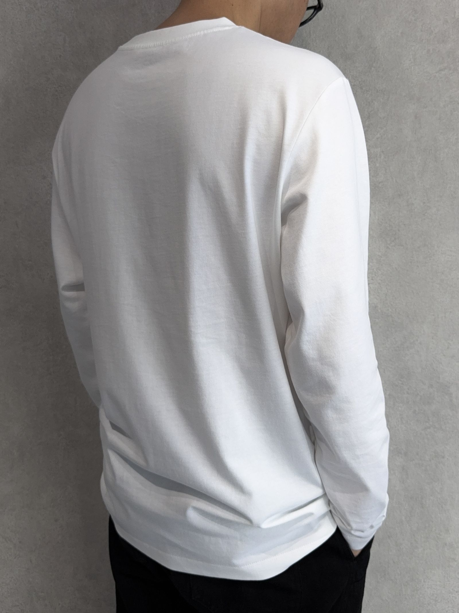 ロングスリーブ イージー20sスクリプトグラフィックTシャツ / 4RH854G / YAF(ホワイト)