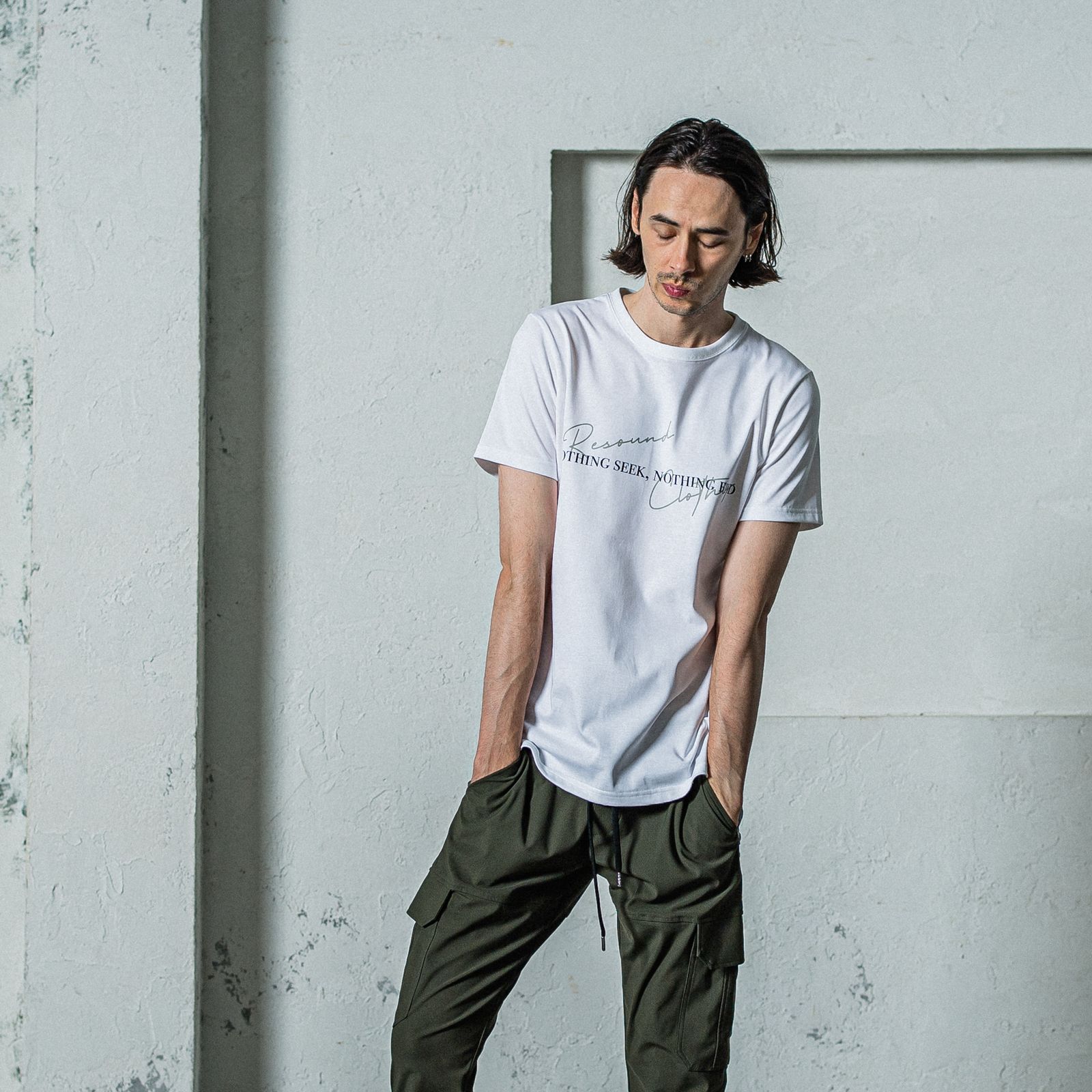 NSNF BASIC TEE / RC35-T-003 / メッセージロゴジャストTシャツ / ホワイト