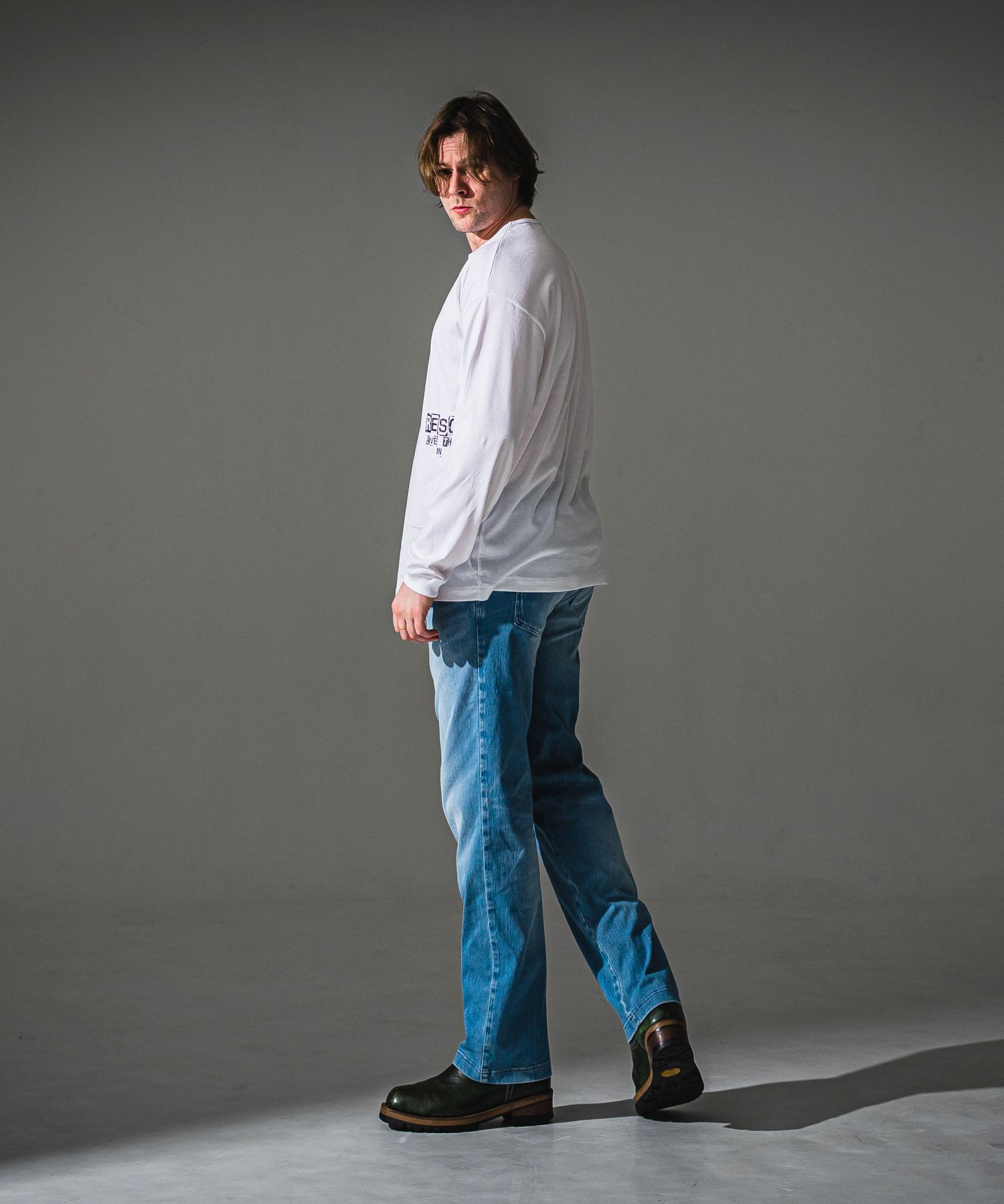 DENIM JERSEY WIDE PT / RC41-ST-016WTD / ライトオンスデニムジャージセミワイドパンツ / ライトインディゴ (8月中旬入荷予定)
