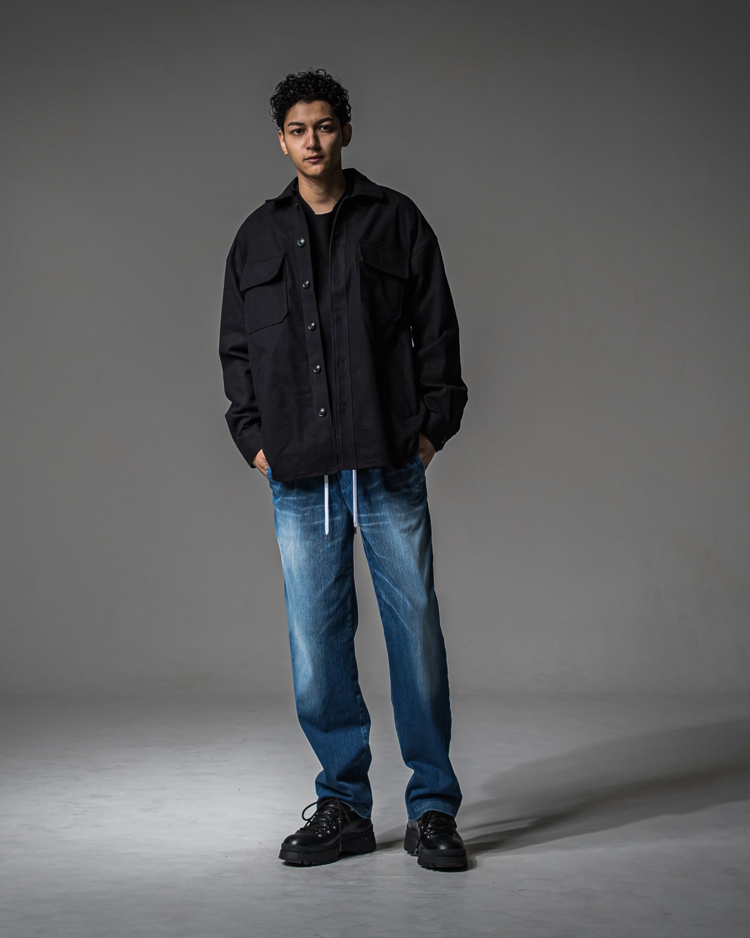 CUTOFF RAIL LONGSLEEVE / RC37-C-001 / レールカットソー / ブラック (9月中旬入荷予定)