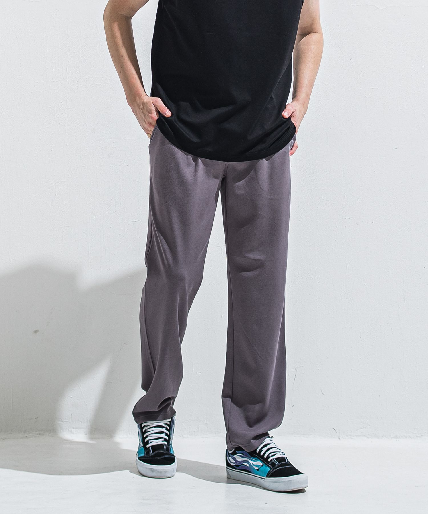 SEMI WIDE TUCK PANTS / RC40-ST-016WT / セミワイドタックパンツ / ダンボールチャコール (4月中旬入荷予定)