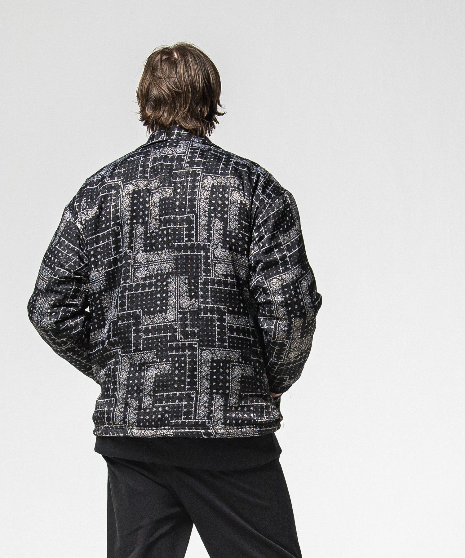 FUR COACH JK / RC38-JK-005 / キルティングファーコーチジャケット / ペイズリーブラック (11月中旬入荷予定)