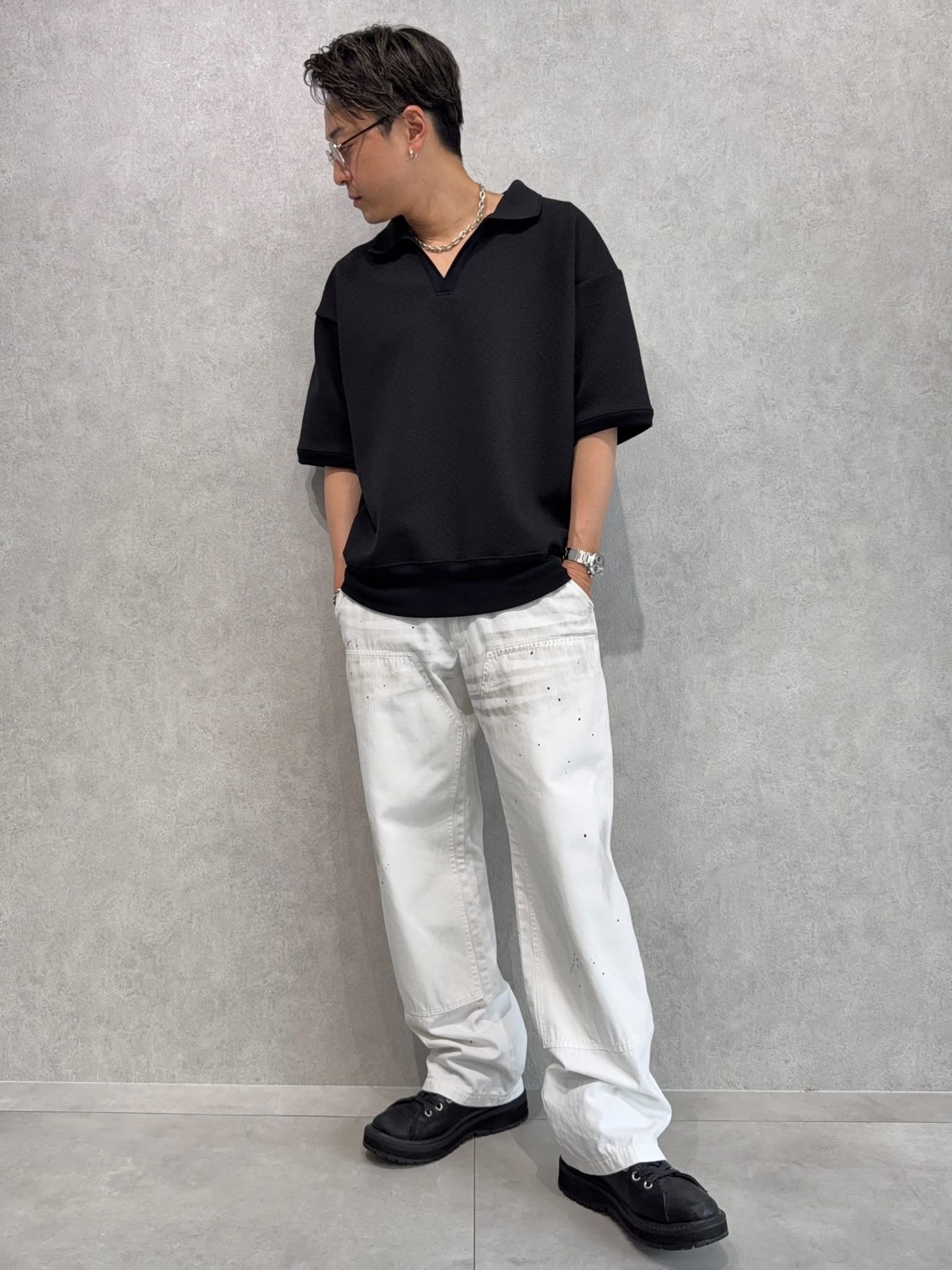 DELAYスキッパーポロ×RESOUNDダブルニーデニムコーデ