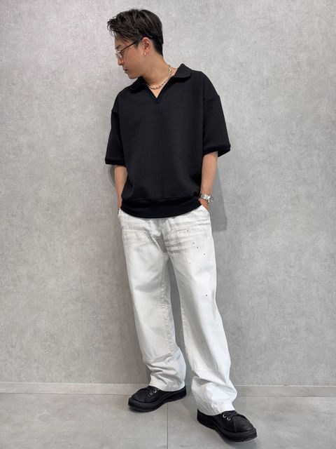 DELAYスキッパーポロ×RESOUNDダブルニーデニムコーデ