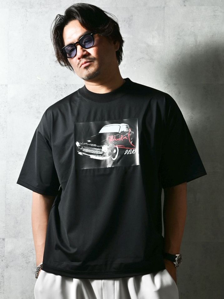 CAR OVER NYLON T / DP1-T-004 / カープリントナイロンビッグTシャツ / ブラック (4月上旬入荷予定)