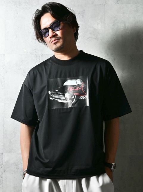 CAR OVER NYLON T / DP1-T-004 / カープリントナイロンビッグTシャツ / ブラック (4月上旬入荷予定)