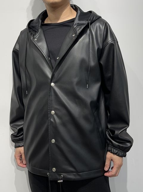 COACH HOODIE / RC33-JK-009 / レザーコーチパーカー / ブラック