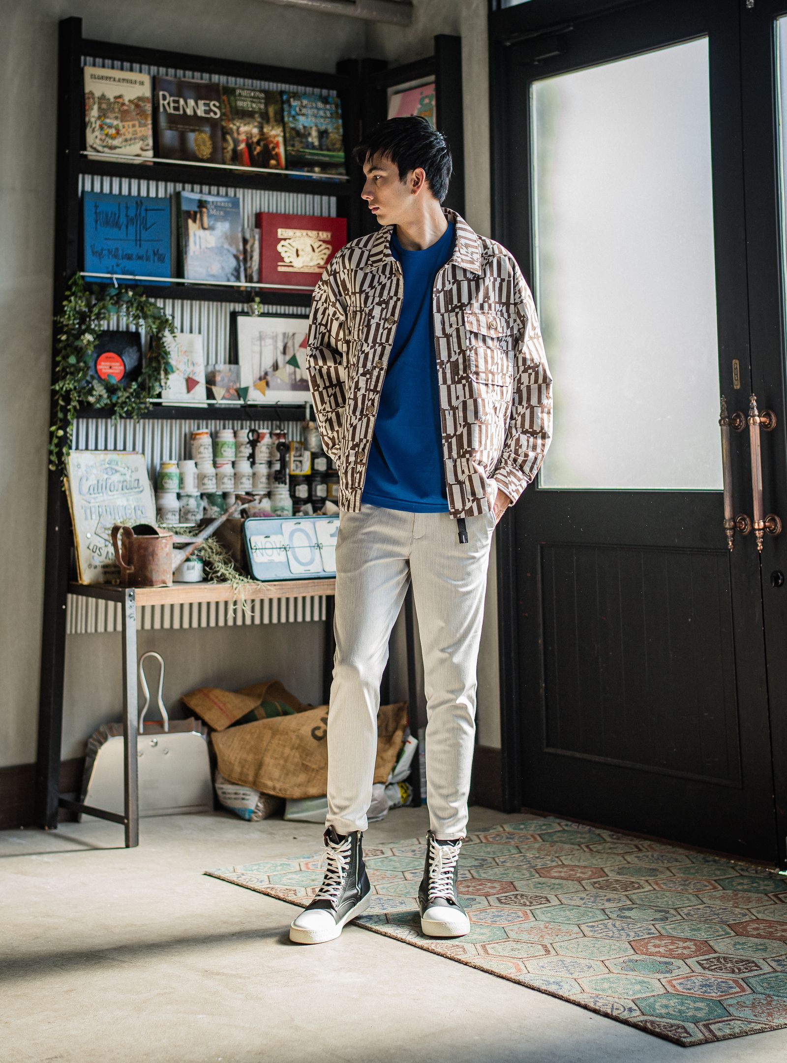 PAT TIGHT EASY PANTS / RC31-ST-037 / ベルト付きイージーパンツ / グレー