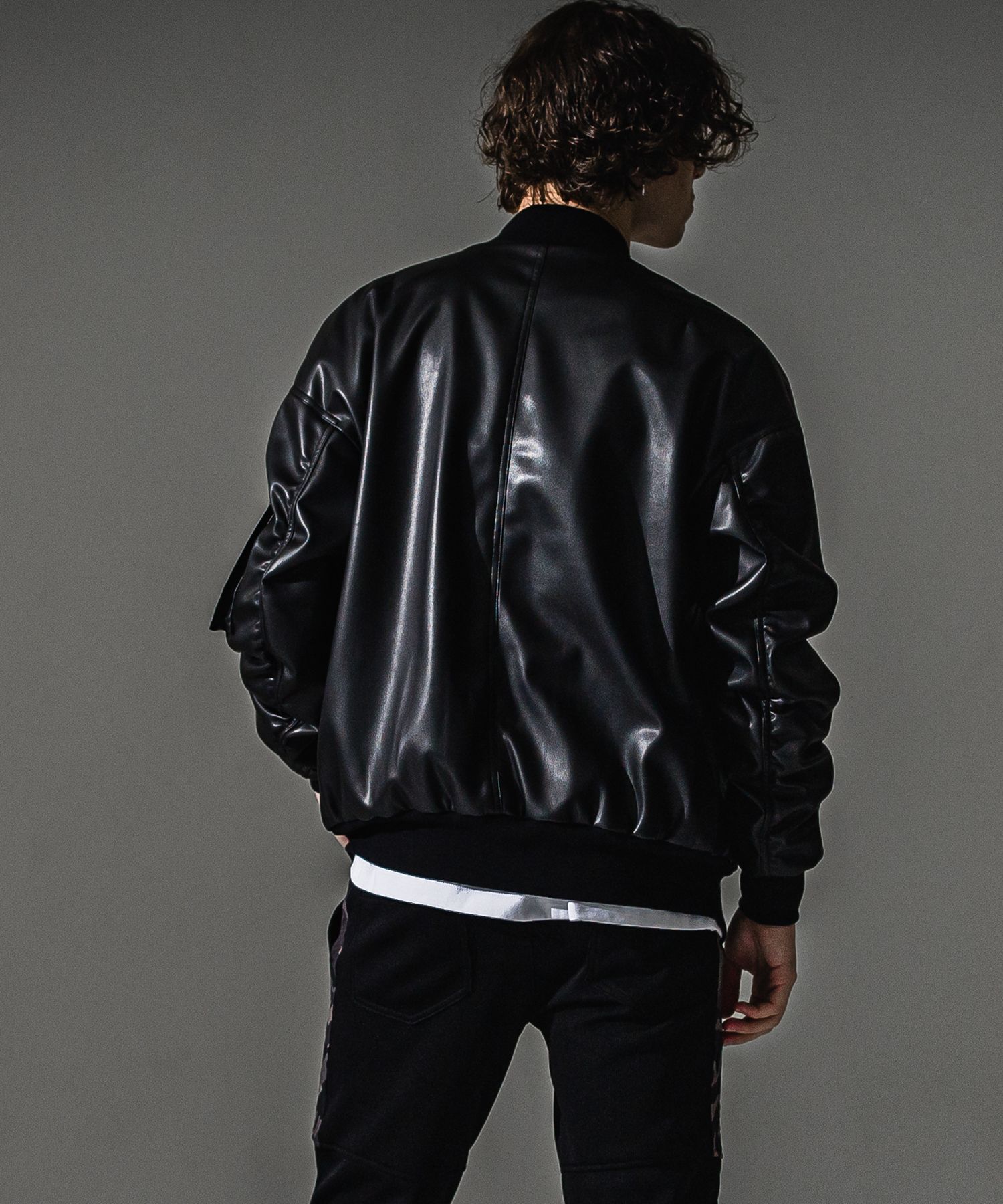 DAVID JACKET / RC41-JK-003 / MA-1 / ブラックレザー (9月下旬入荷予定)