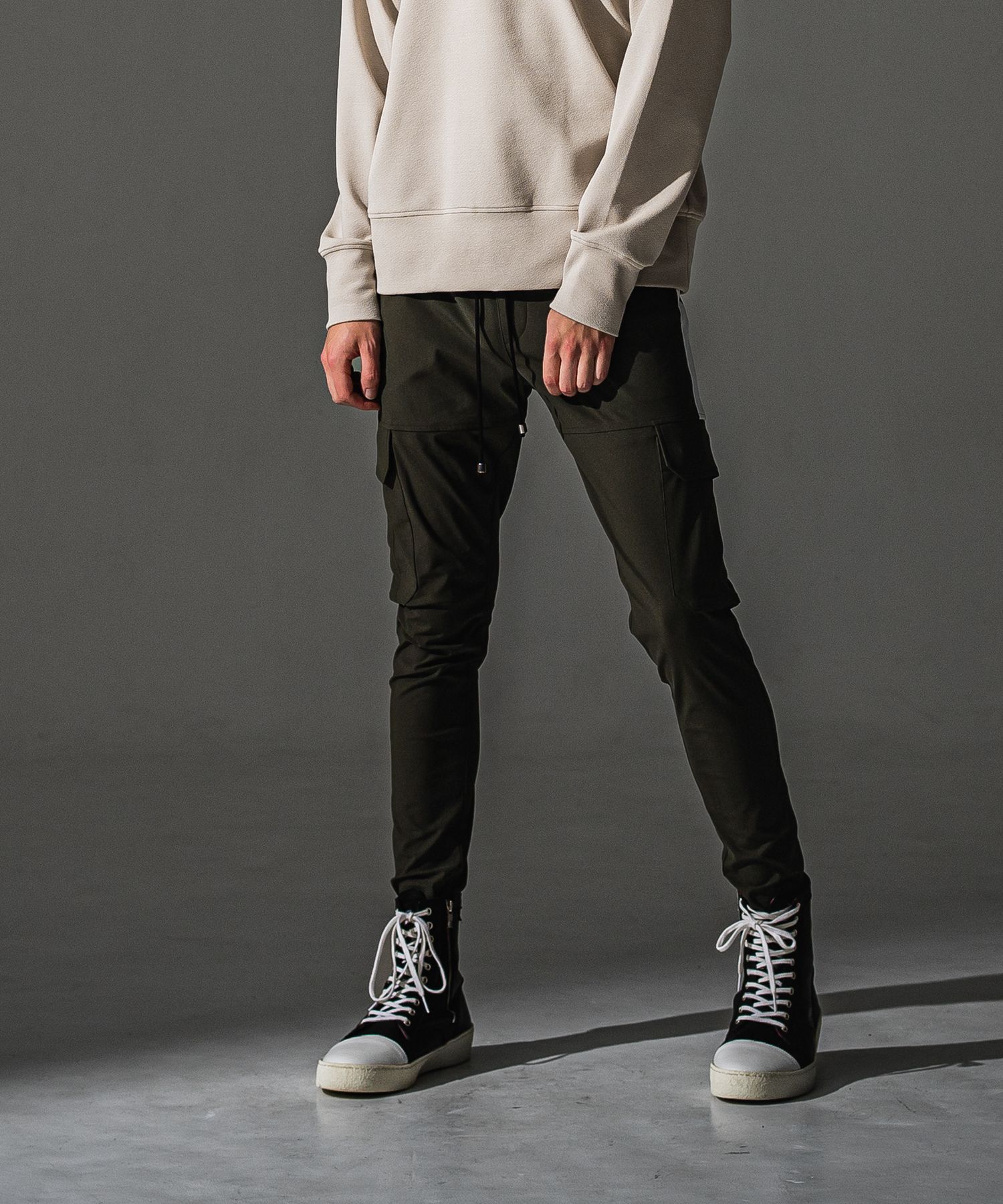 DARRELL CARGO PT / BASIC-ST-010 / ナイロンラインカーゴパンツ / カーキ (7月下旬入荷予定)