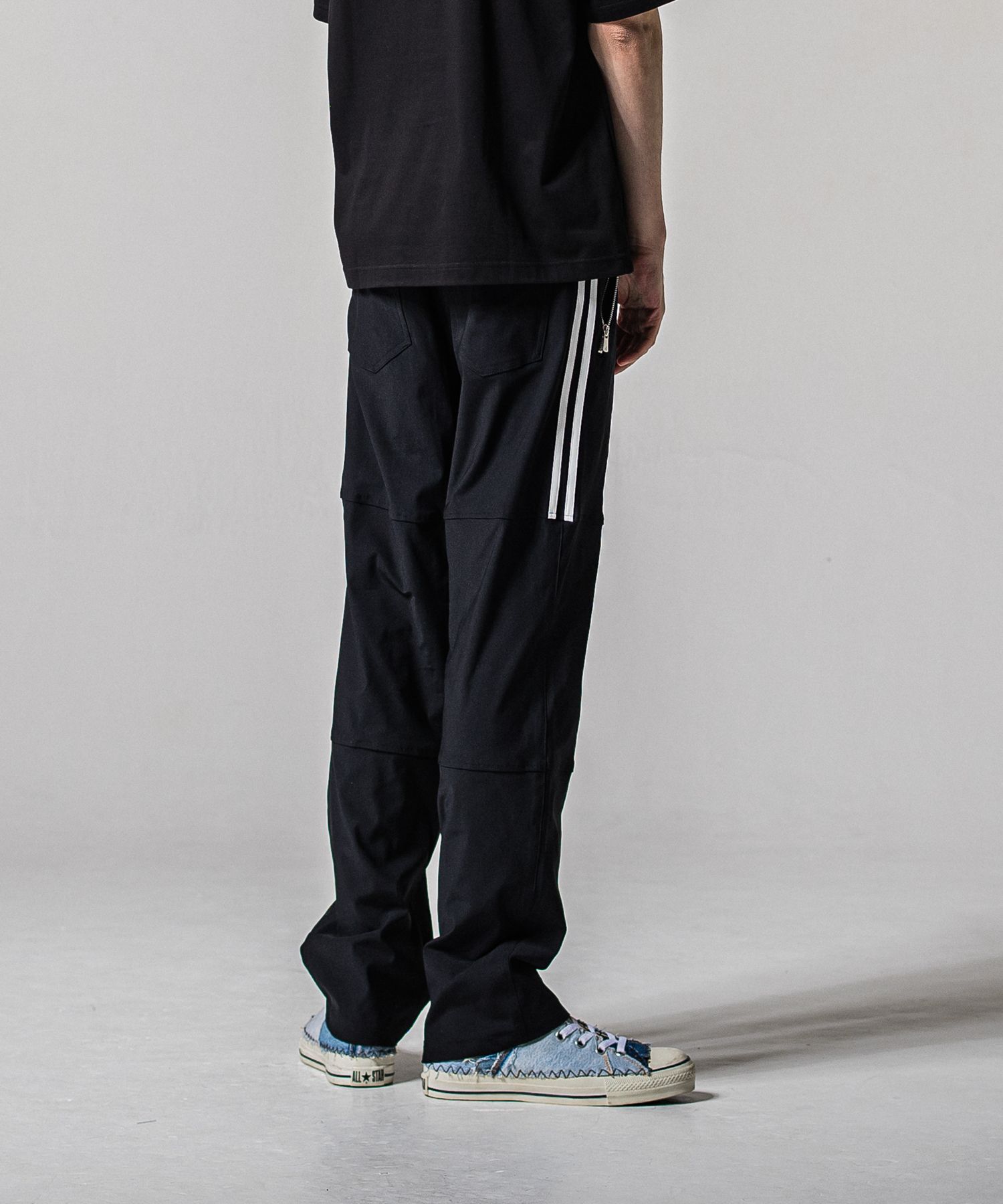JOHNSON LINE WIDE PANTS / RC39-ST-009WT / ジョンソンラインワイドタックパンツ / ブラック×ホワイト (1月下旬入荷予定)