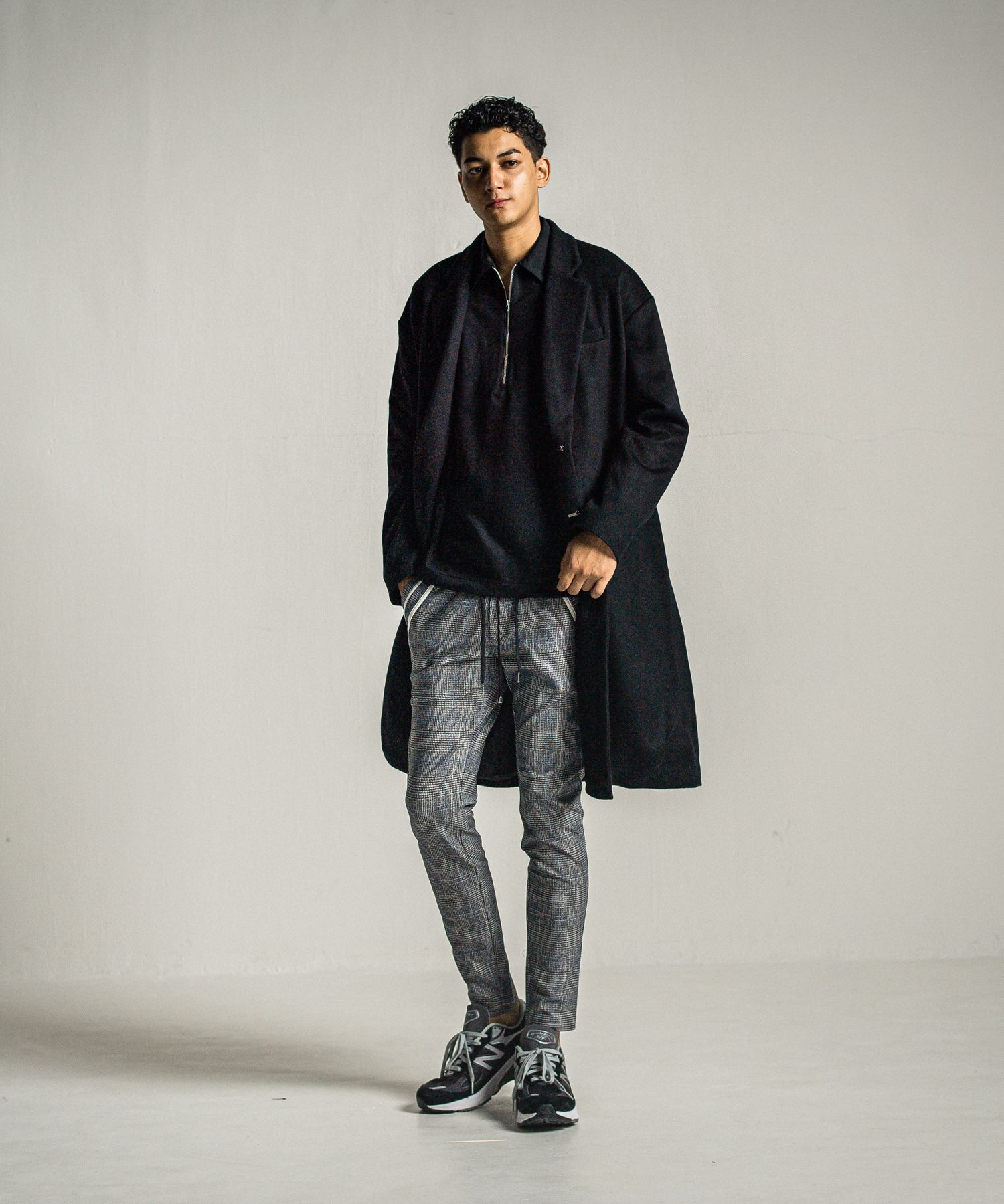 PULLOVER JERSEY SHIRT / RC34-SH-002 / 裏起毛ハーフジップシャツ / ブラック