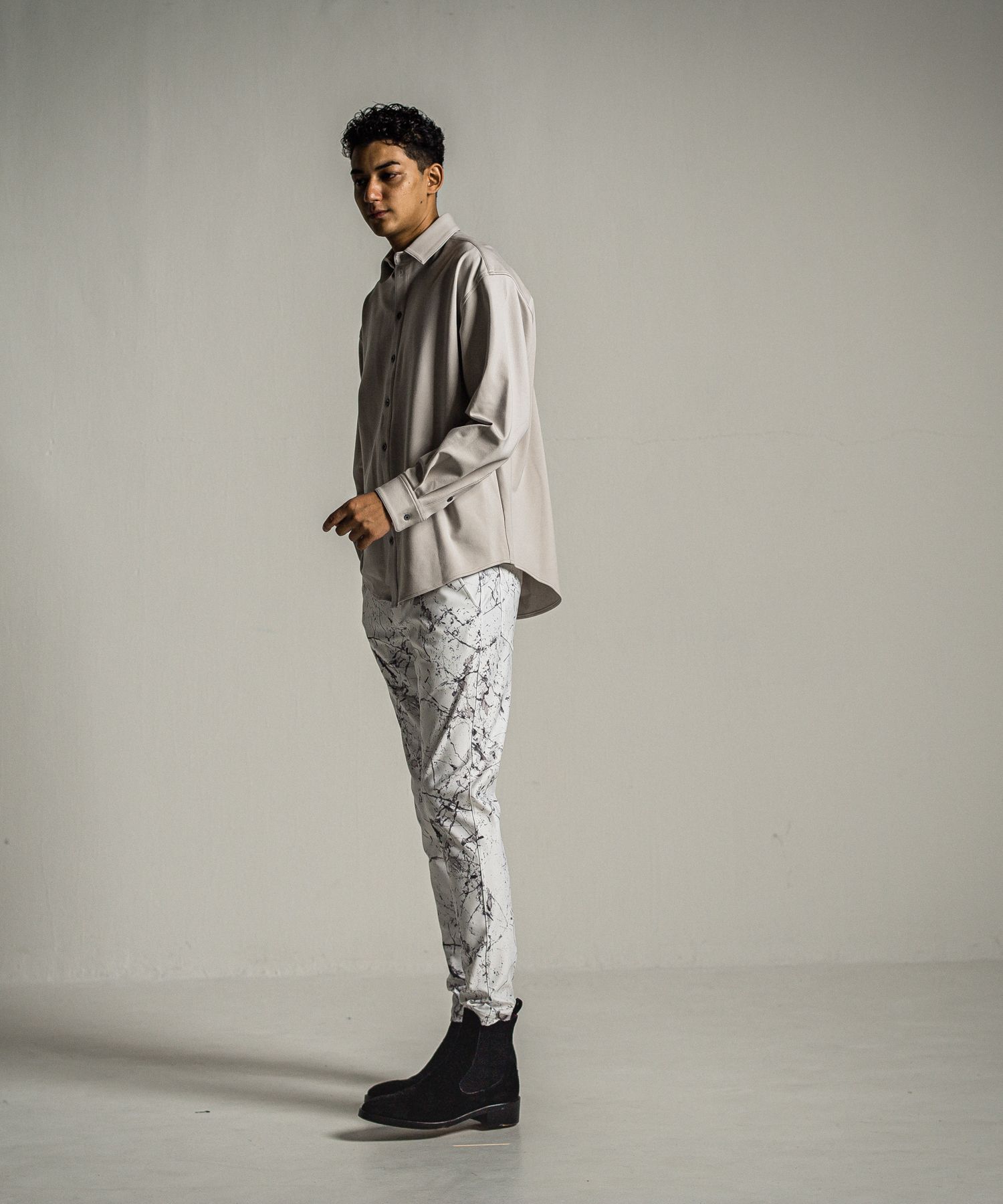 CHRIS EASY PANTS / RC34-ST-016 / ペイント柄イーシーパンツ / グレー