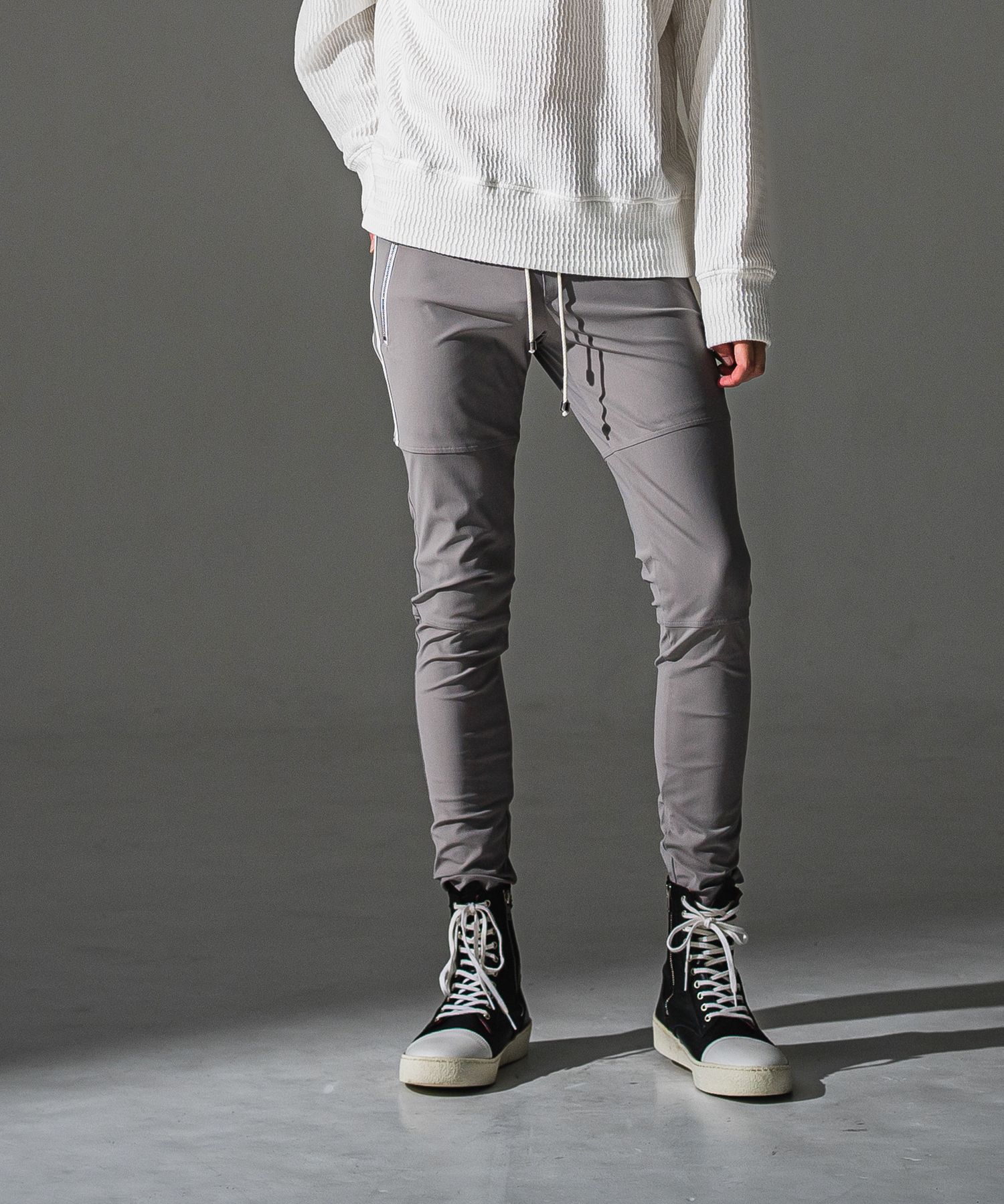 JOHNSON LINE NYLON PT / BASIC-ST-009 / ジョンソンラインナイロンパンツ / グレー×ホワイト (7月下旬入荷予定)