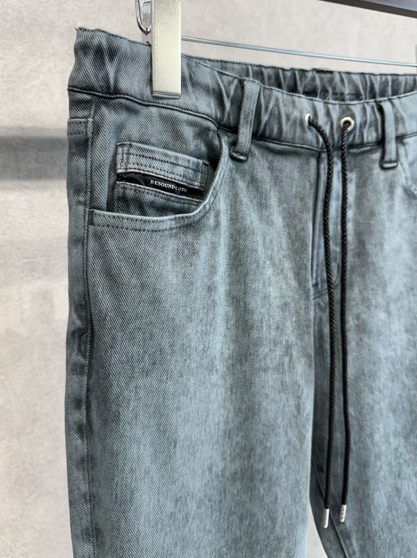 MICK DENIM JERSEY / BASIC-ST-020 / デニムジャージテーパードパンツ / ピグメントブラック