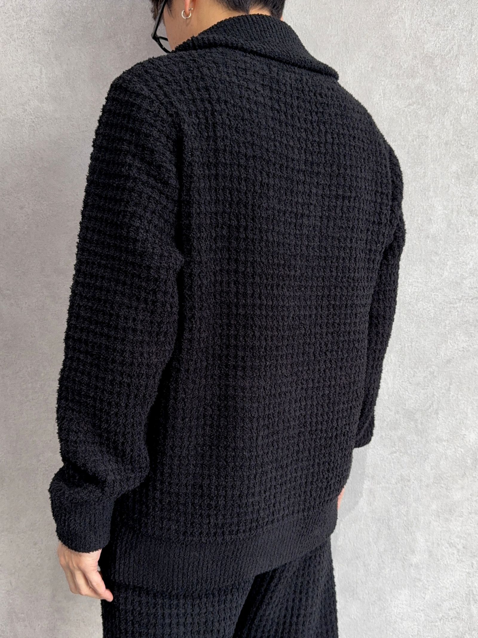 ブロックワッフルニットセットアップ / usk-26043,usk-26044 / ブラック