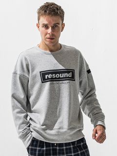BOX VELOURS FLEECE DROP TRAINER / RC42-C-007 / 裏起毛ボックスロゴトレーナー / グレー (11月上旬入荷予定)