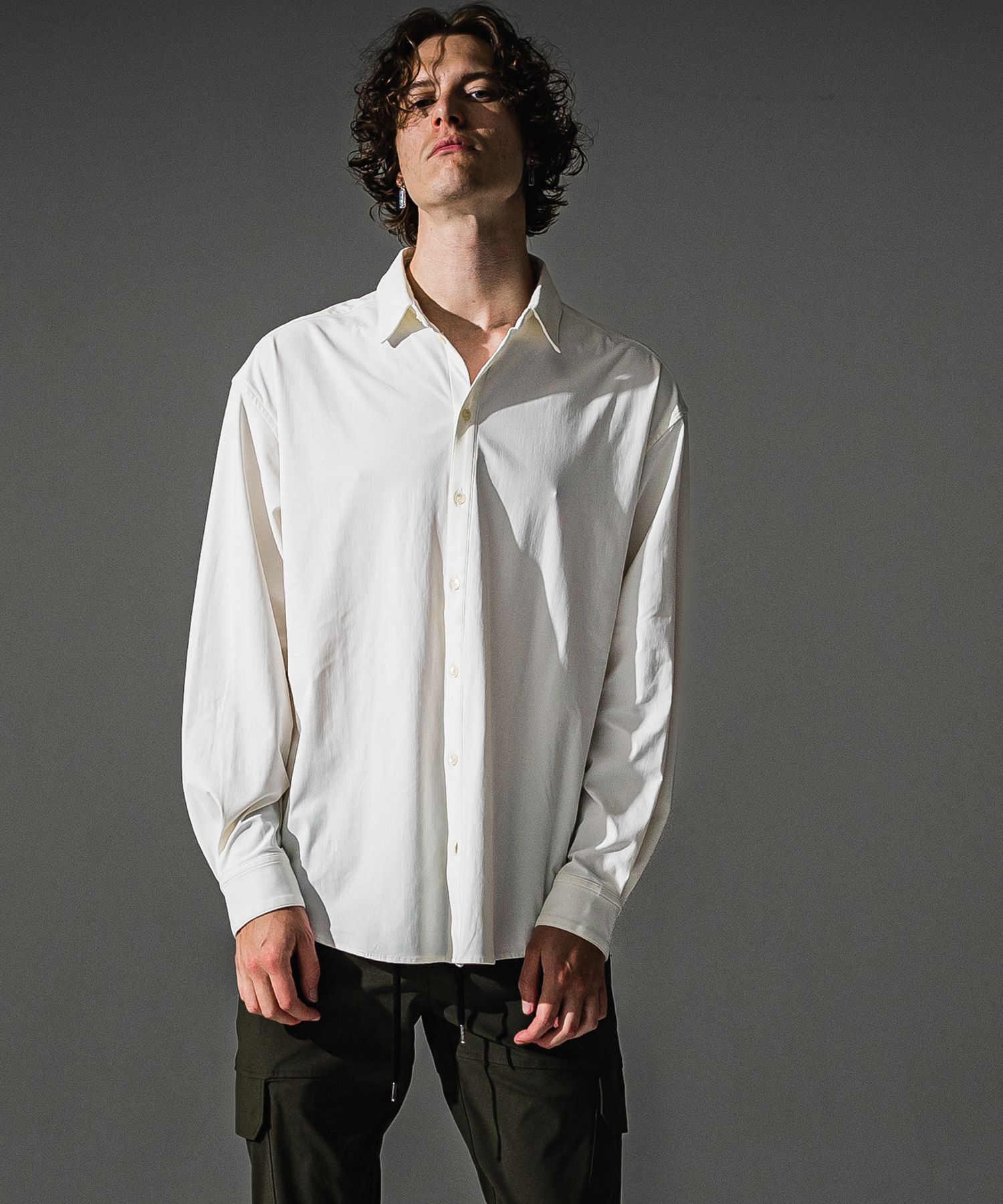 NYLON JACK SHIRTS / RC41-SH-001 / オーバーサイズナイロンシャツ / ホワイト (7月下旬入荷予定)