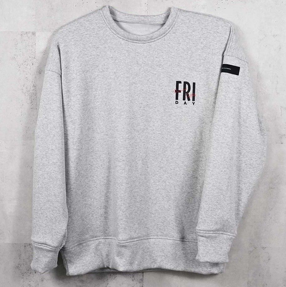 【FRIDAYコラボ】 FRIDAY STANDARD LOGO VELOURS FLEECE TRAINER / RCF1-C-004 / 裏起毛FRIDAYスタンダードロゴトレーナー / グレー (11月上旬入荷予定)