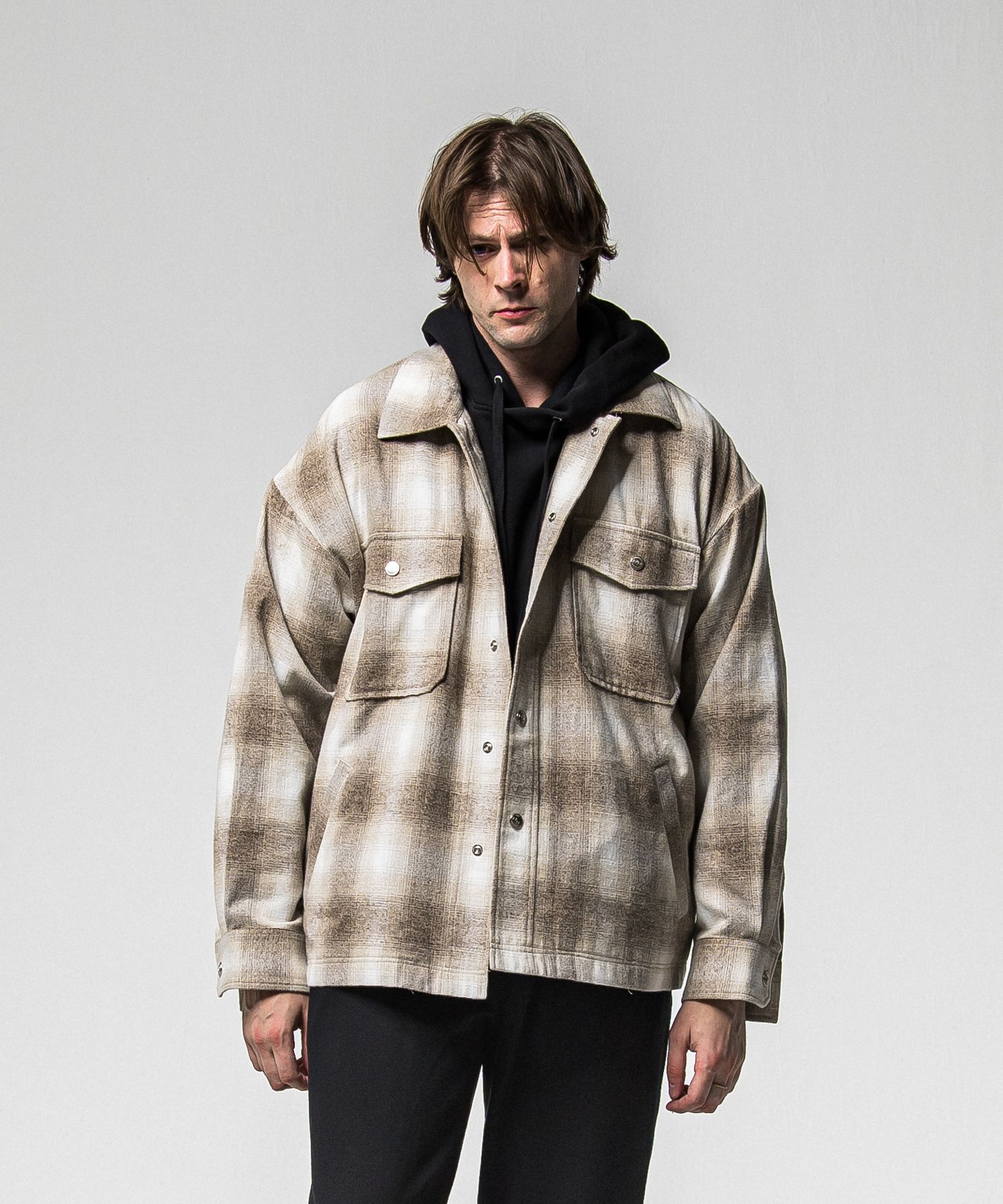 FLANNEL CHECK JK / RC38-JK-007 / フランネルチェックCPOジャケット / ブラウン (10月中旬入荷予定)