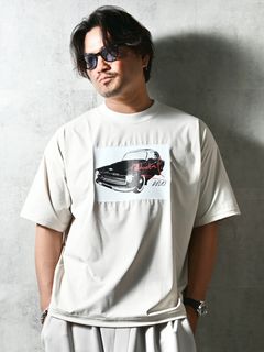 CAR OVER NYLON T / DP1-T-004 / カープリントナイロンビッグTシャツ / グレージュ (4月上旬入荷予定)