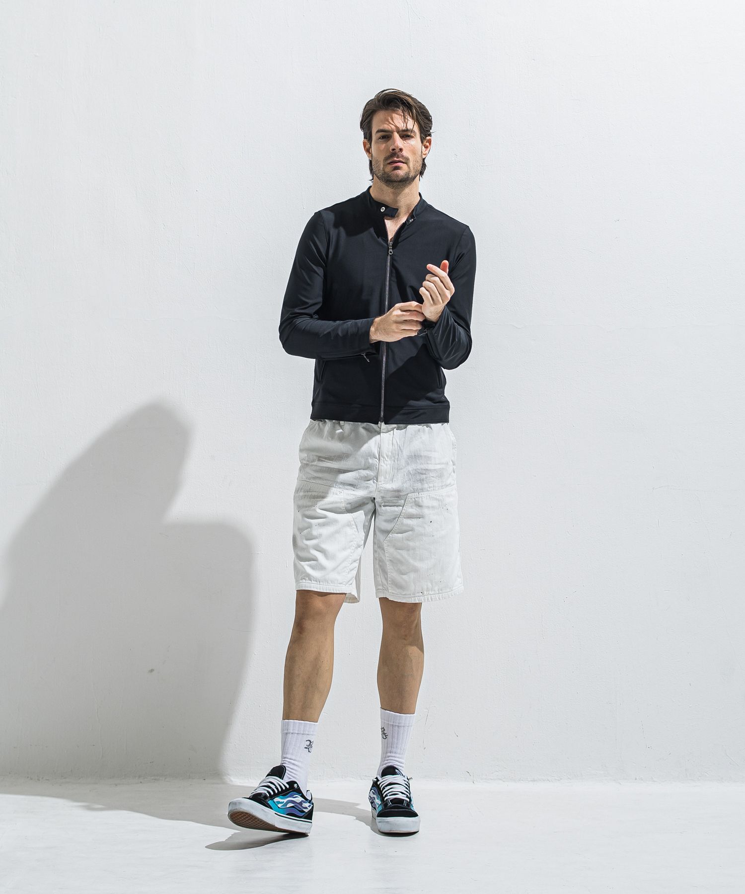 DOUBLE KNEE SHORTS / RC40-HP-007 / ダブルニーデニムハーフパンツ / ホワイト (6月上旬入荷予定)