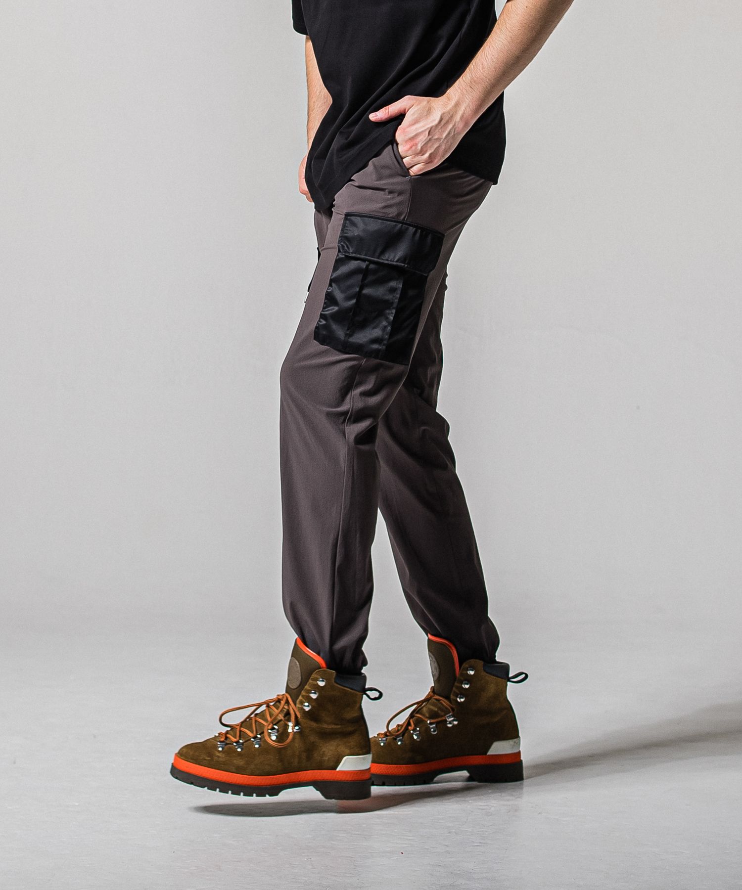 NY PT CARGO PANTS / RC39-ST-035 / ナイロン裾ゴムイージーカーゴパンツ / チャコール (2月中旬入荷予定)