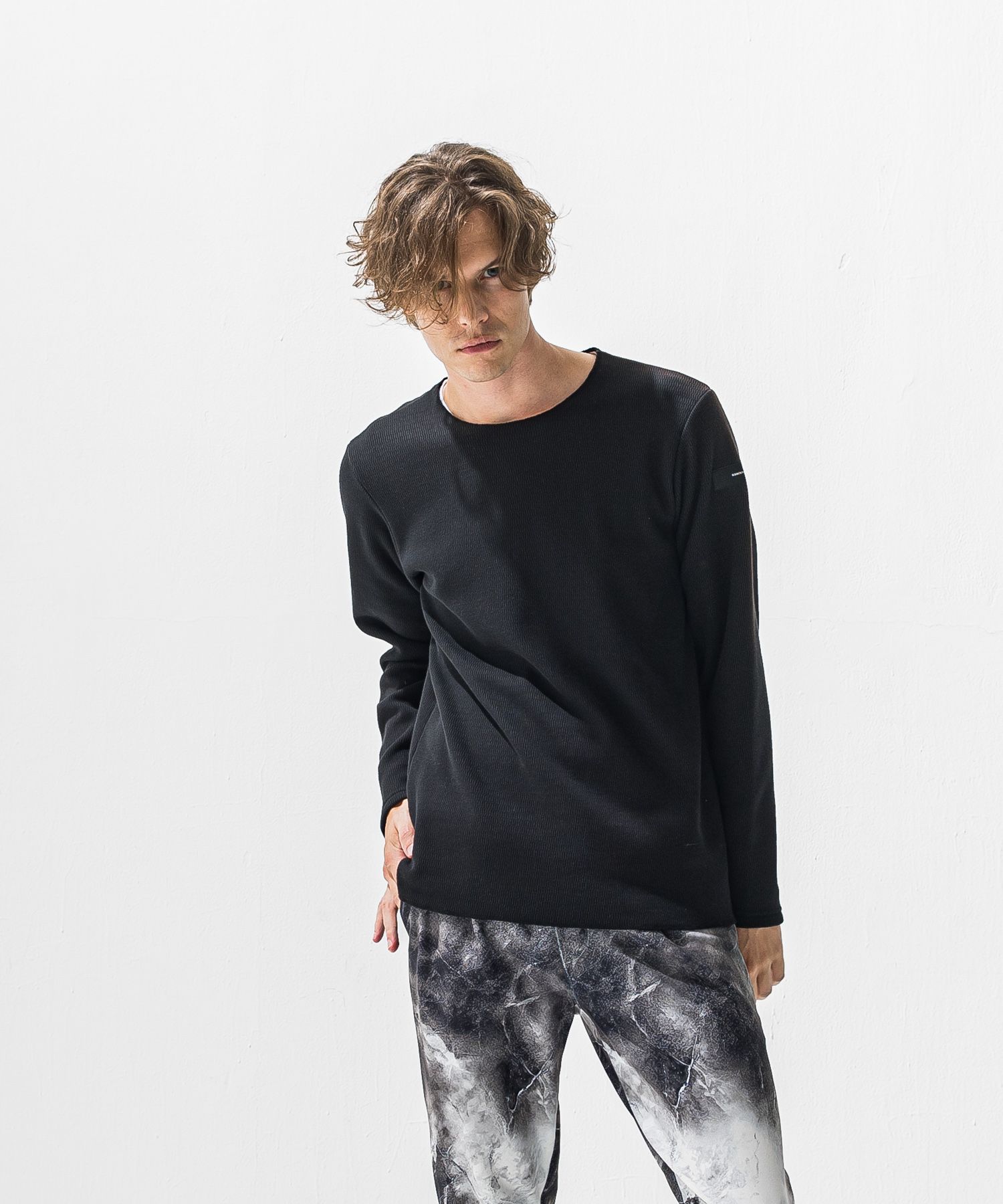 VELOURS FLEECE NEO THERMAL / RC42-C-001 / 裏起毛サーマルロングスリーブTシャツ / ブラック (10月下旬入荷予定)