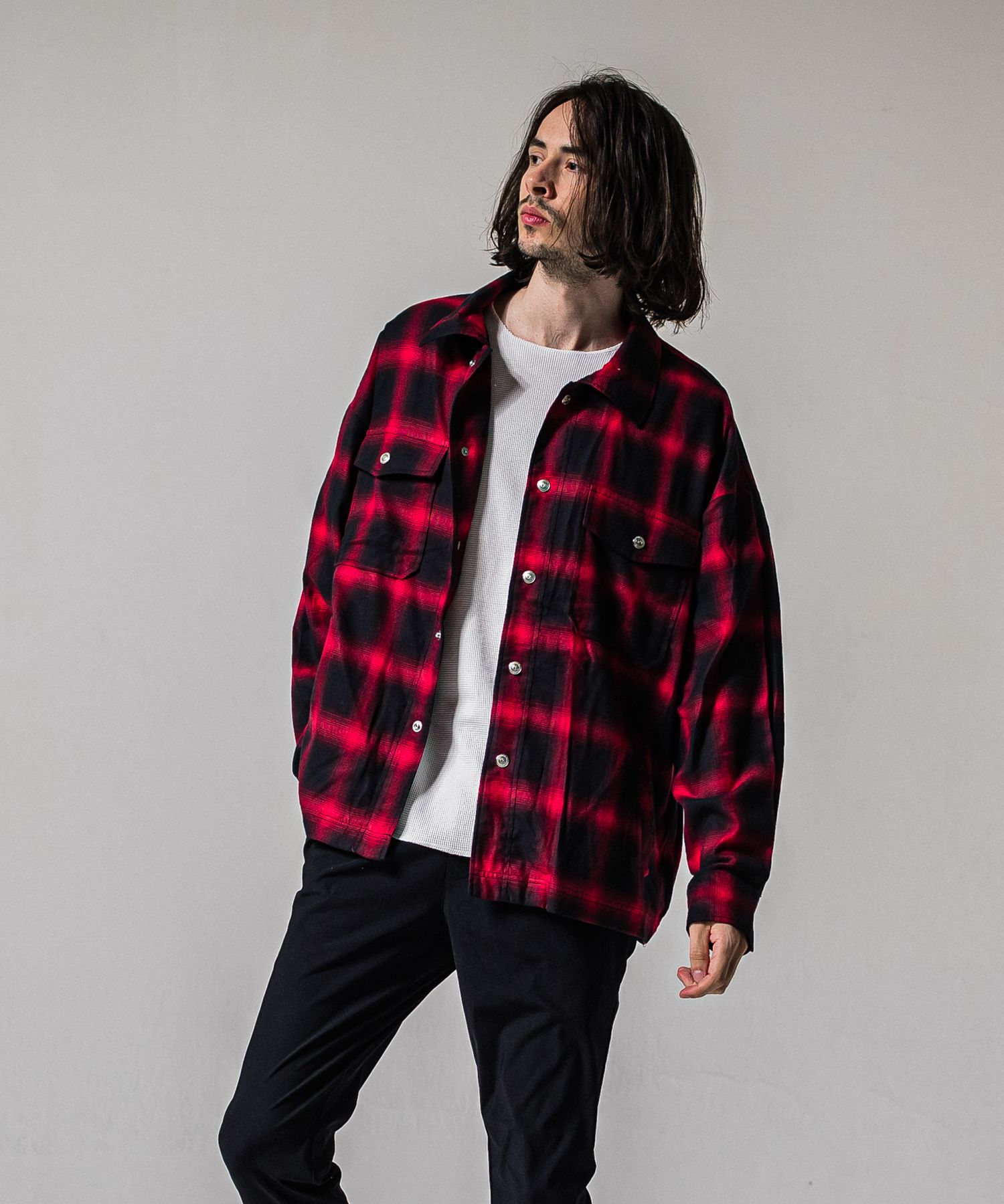 50S CHECK JK / RC39-JK-007C / チェックシャツジャケット / レッド (2月中旬入荷予定)