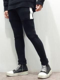 VELOURS FLEECE SLASH LINE PT / RC30-ST-012H / 裏起毛スラッシュラインパンツ / ブラック