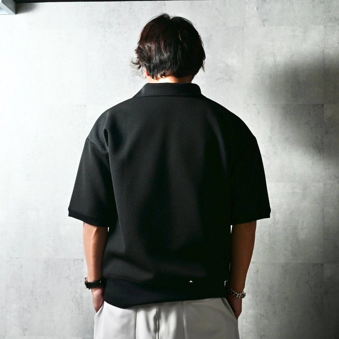 BLISTER POLO / DP1-T-005 / ブリスターニットスキッパーポロ / ブラック (4月上旬入荷予定)