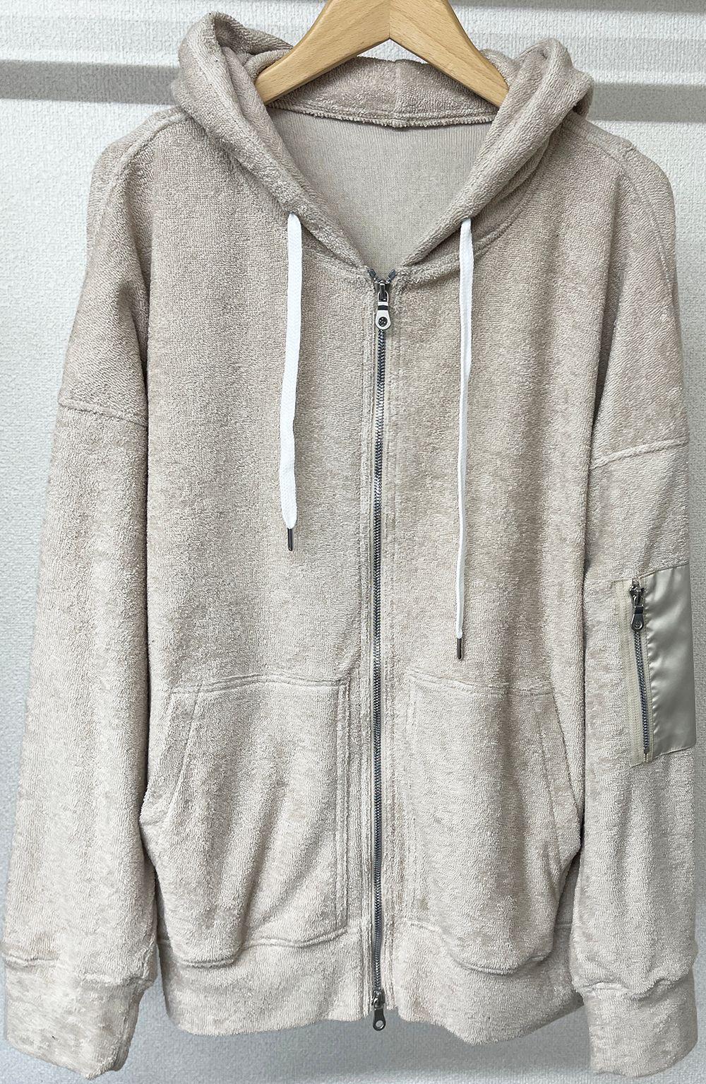WEST PILE ZIP LOOSE HOODIE / RC27-C-008 / パイルジップパーカー / ベージュ※
