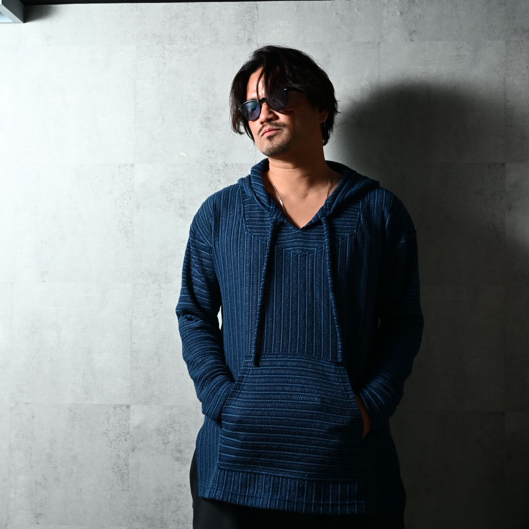 RUSSEL MEXICAN HOODIE / DP1-C-003 / ラッセル織りメキシカンパーカー / ネイビー (3月上旬入荷予定)