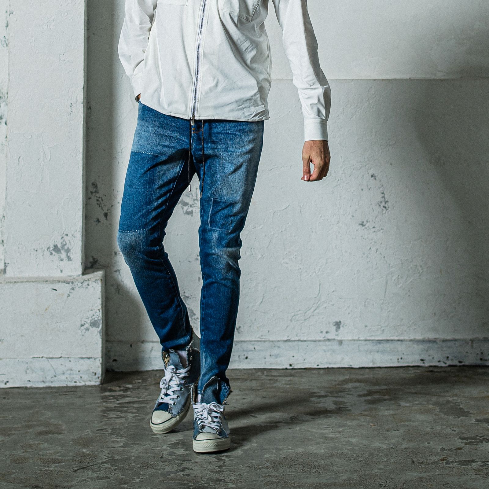 MICK DENIM JERSEY / RC35-ST-020 / デニムジャージテーパードパンツ / インディゴリメイク